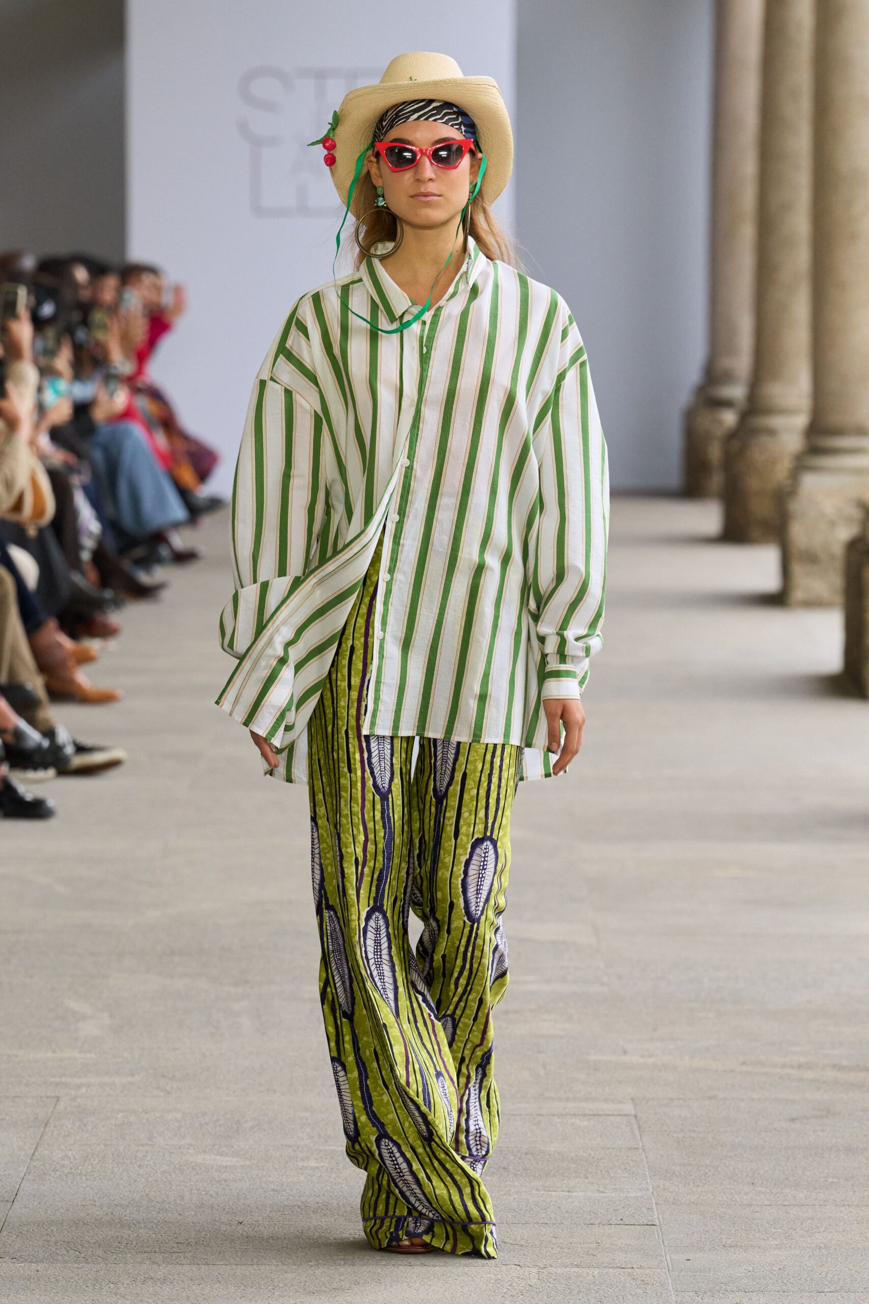 yellow cotton relaxed flared pants