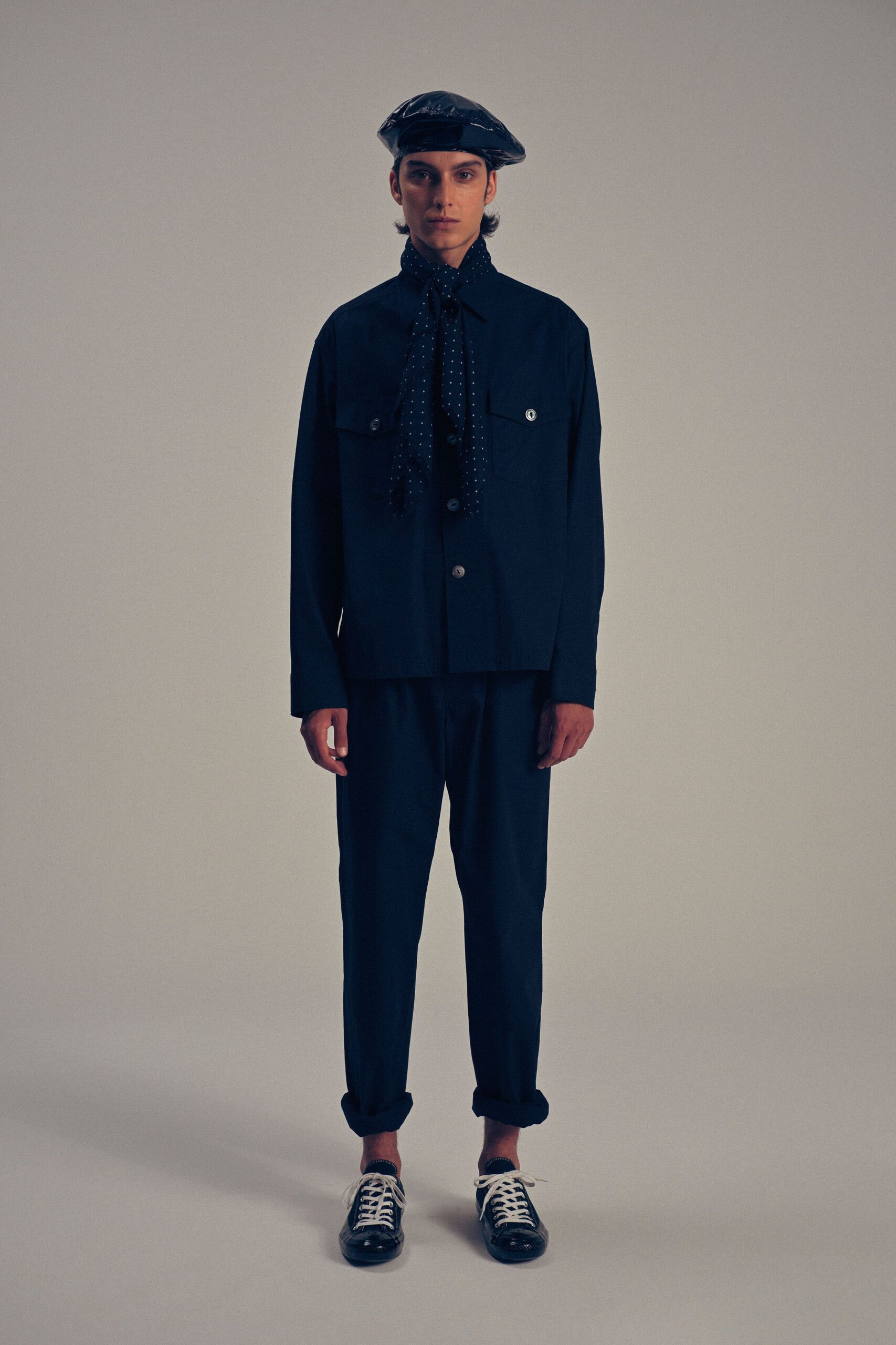 black relaxed jacket with pants