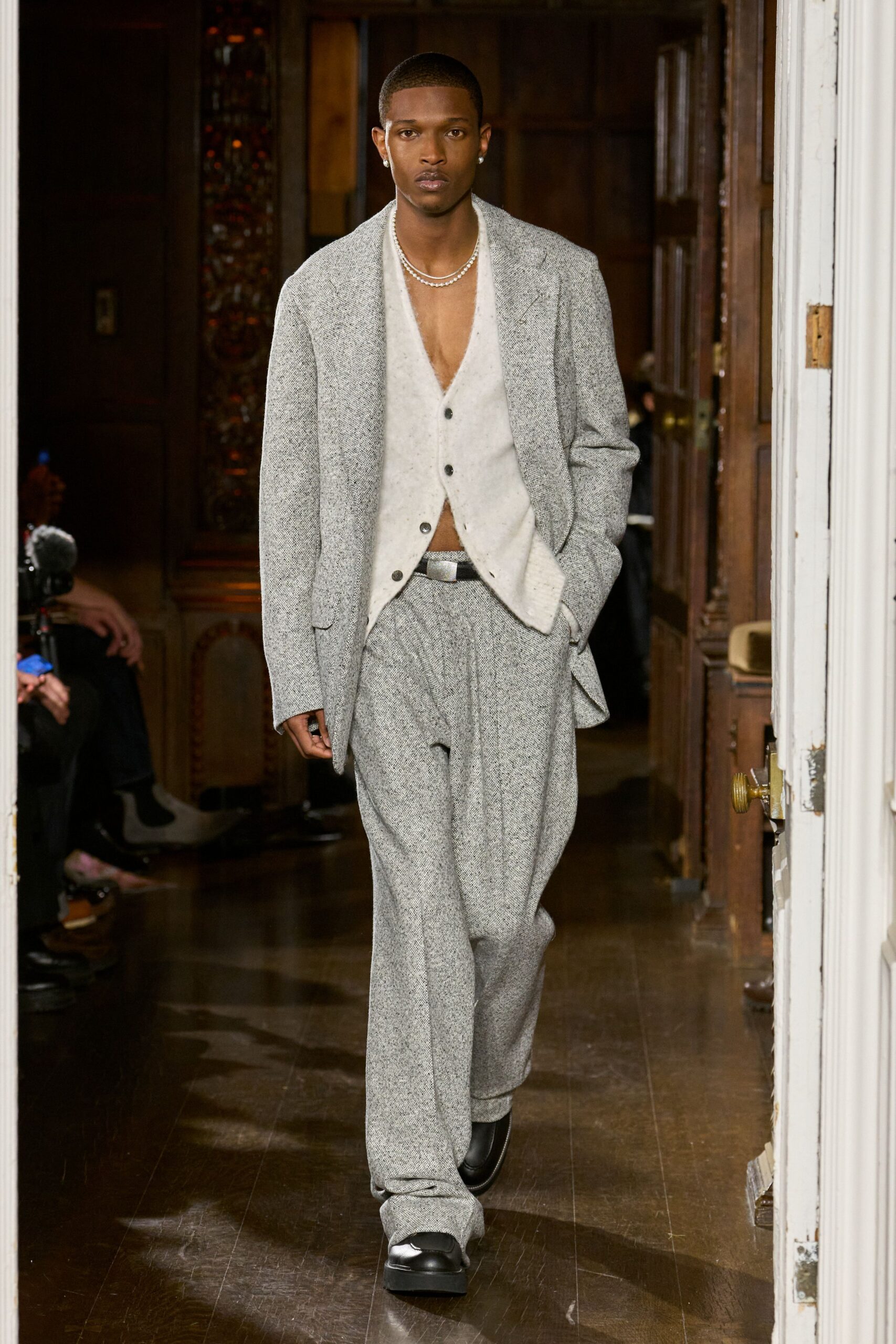 gray wool relaxed suit