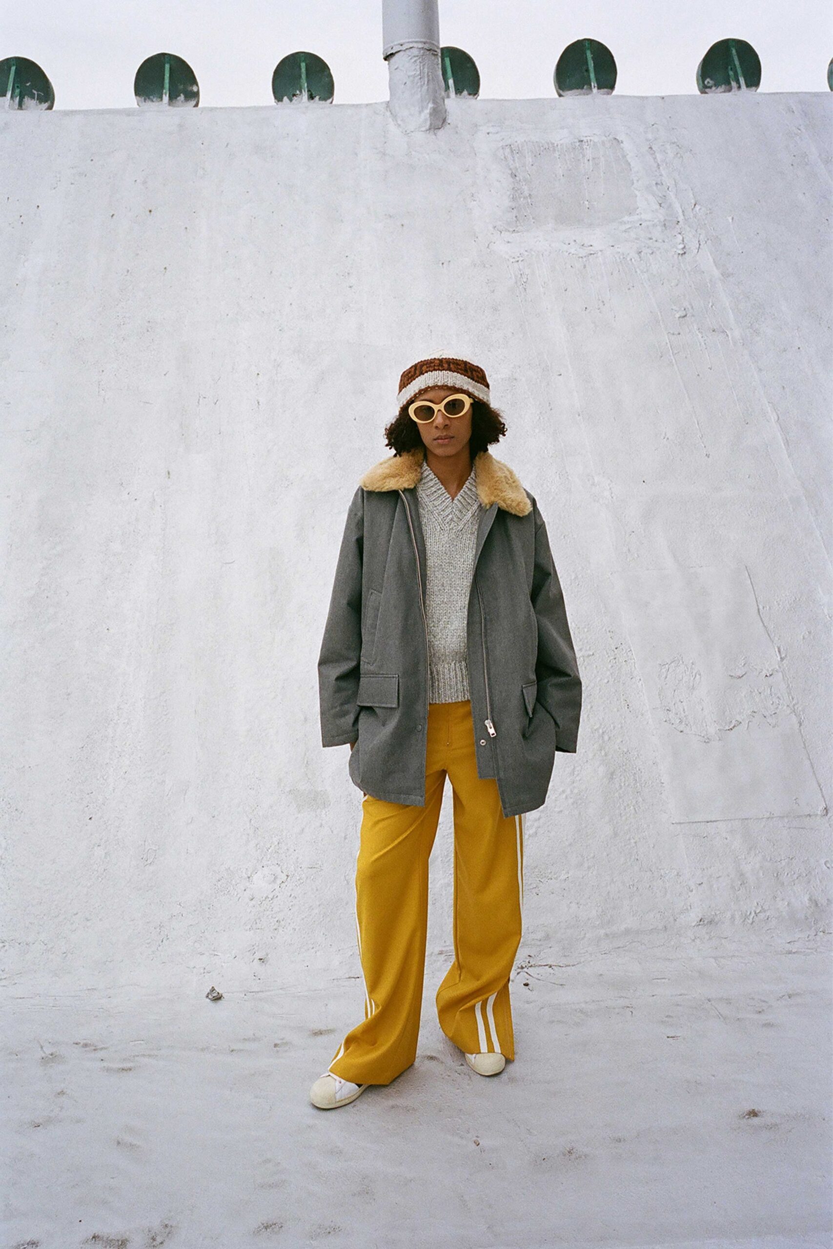 gray cotton long-sleeve collared oversized jacket