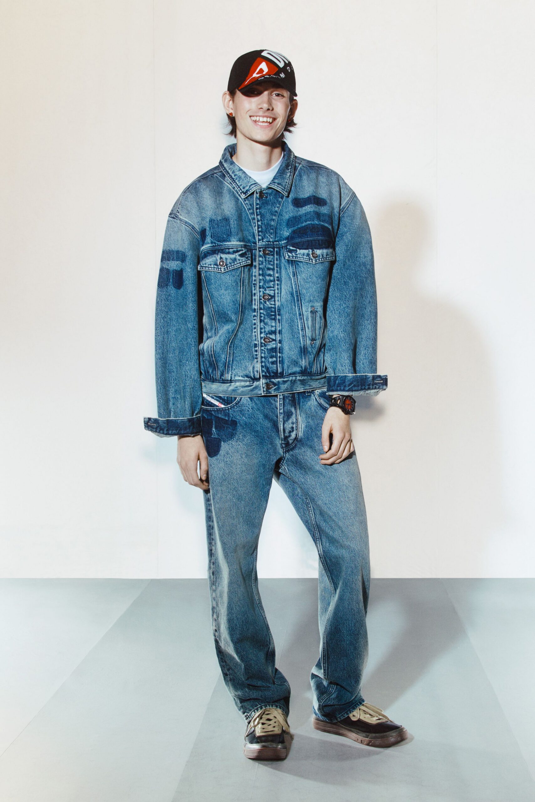 blue denim jacket and pants
