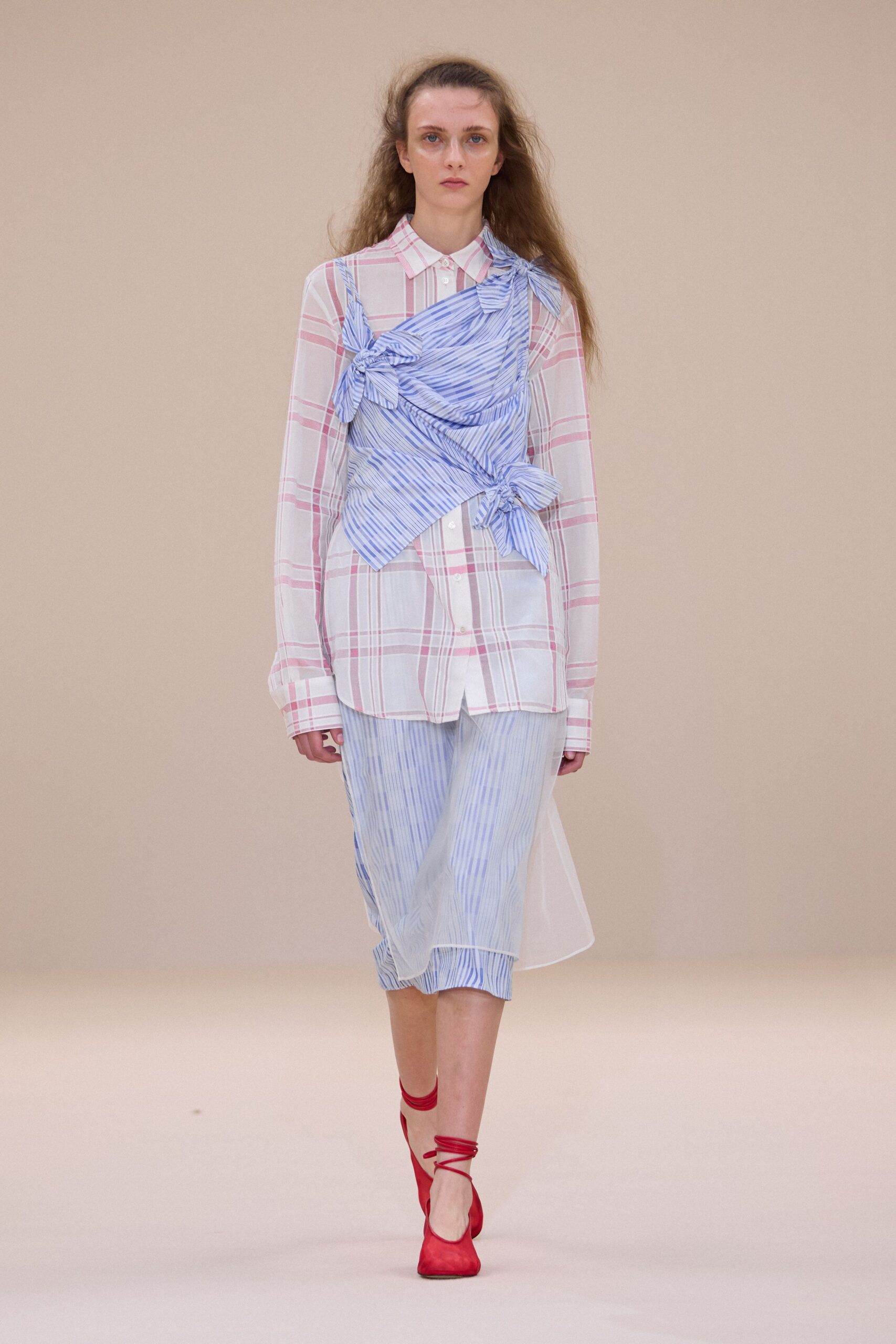layered shirt with asymmetric skirt