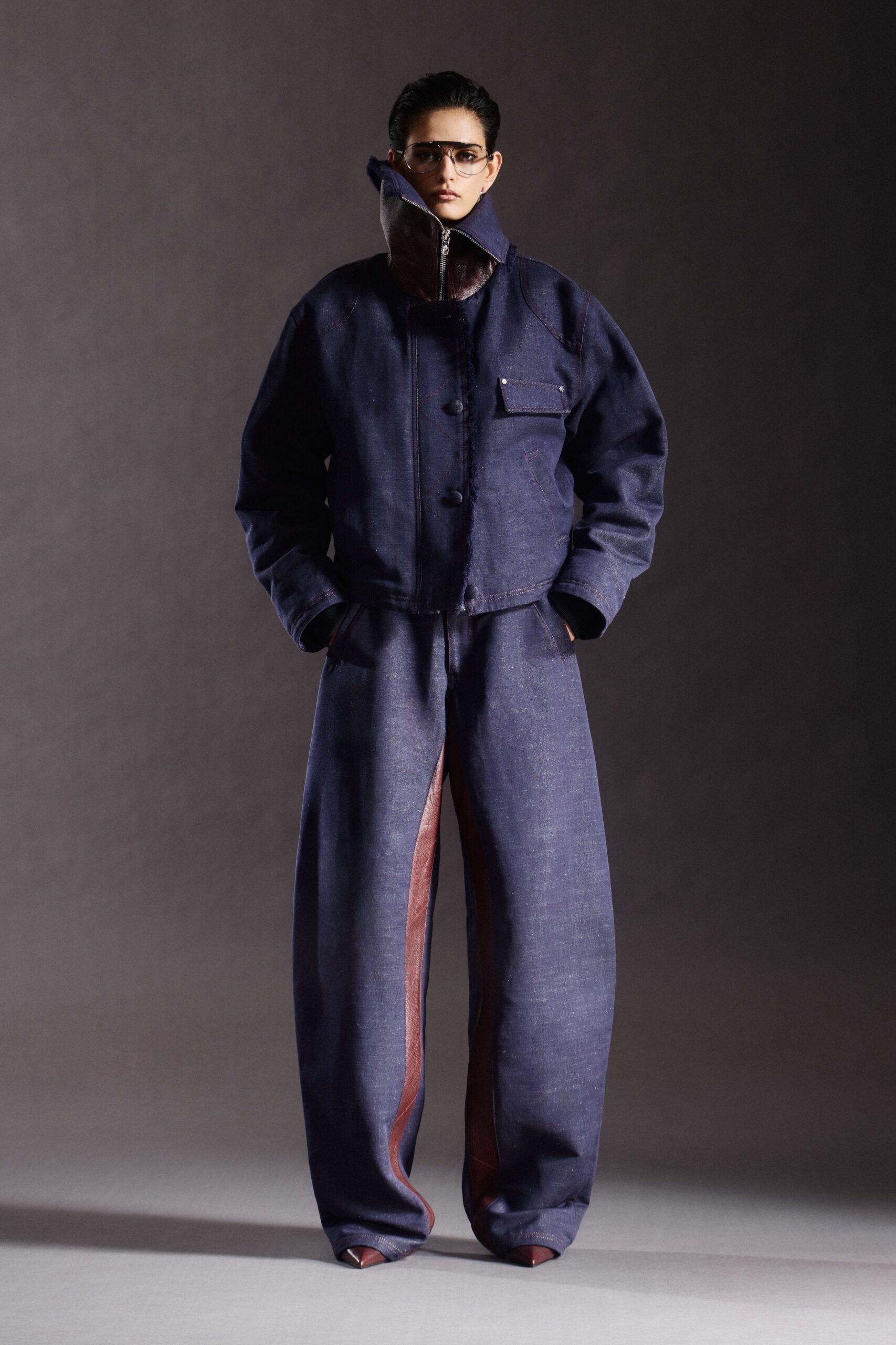 blue denim jacket and pants