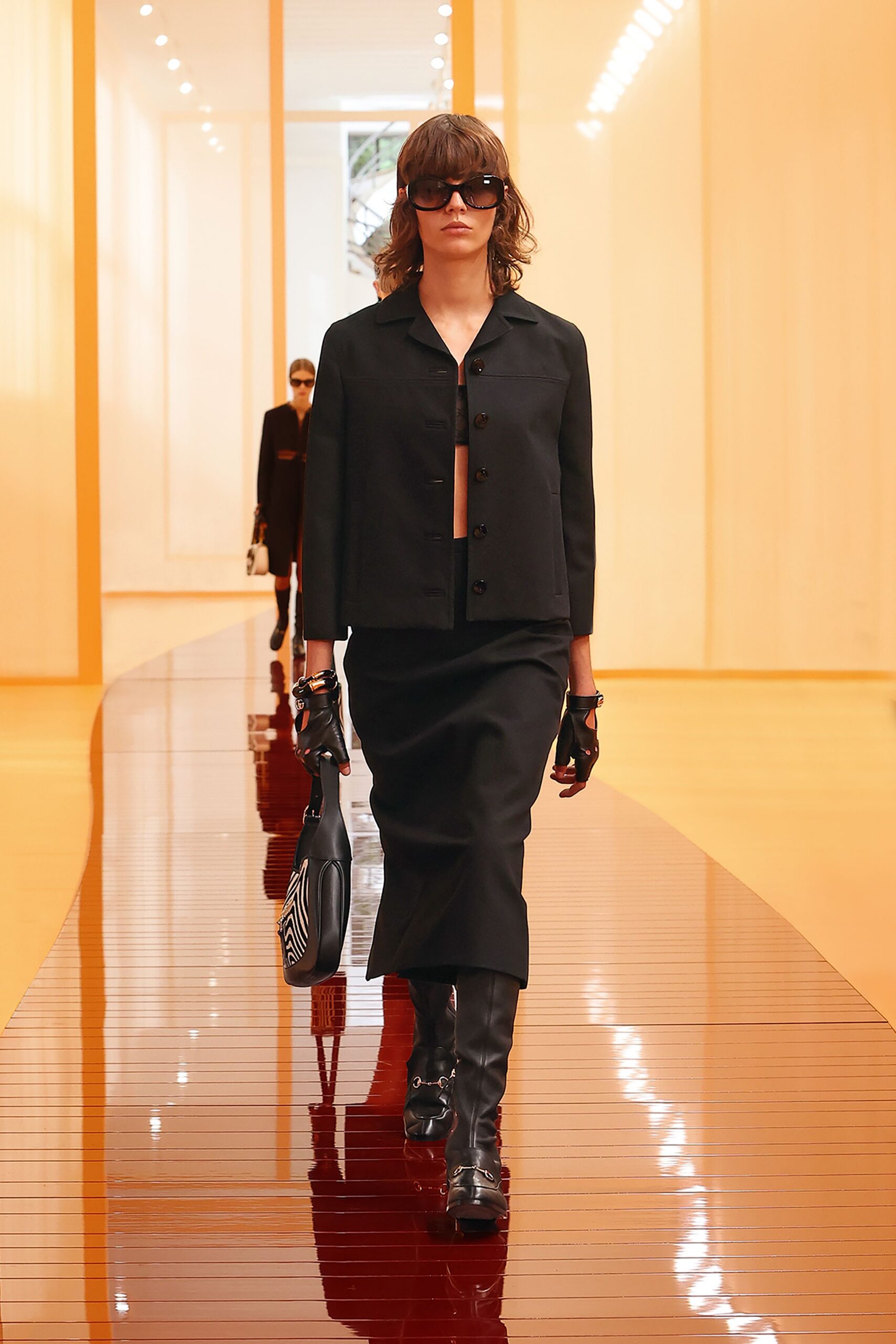black leather boots