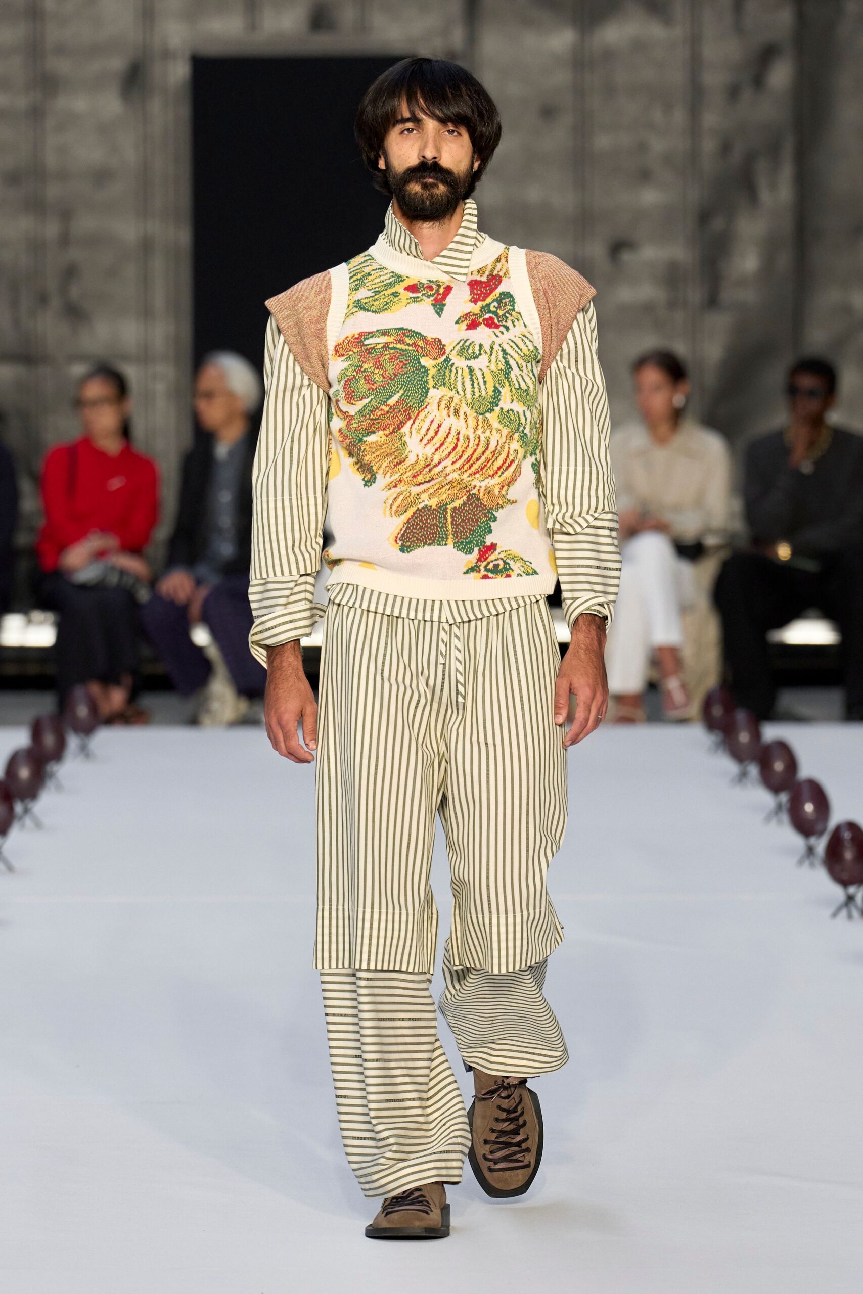 white cotton long-sleeve collared relaxed embroidered layered sweater