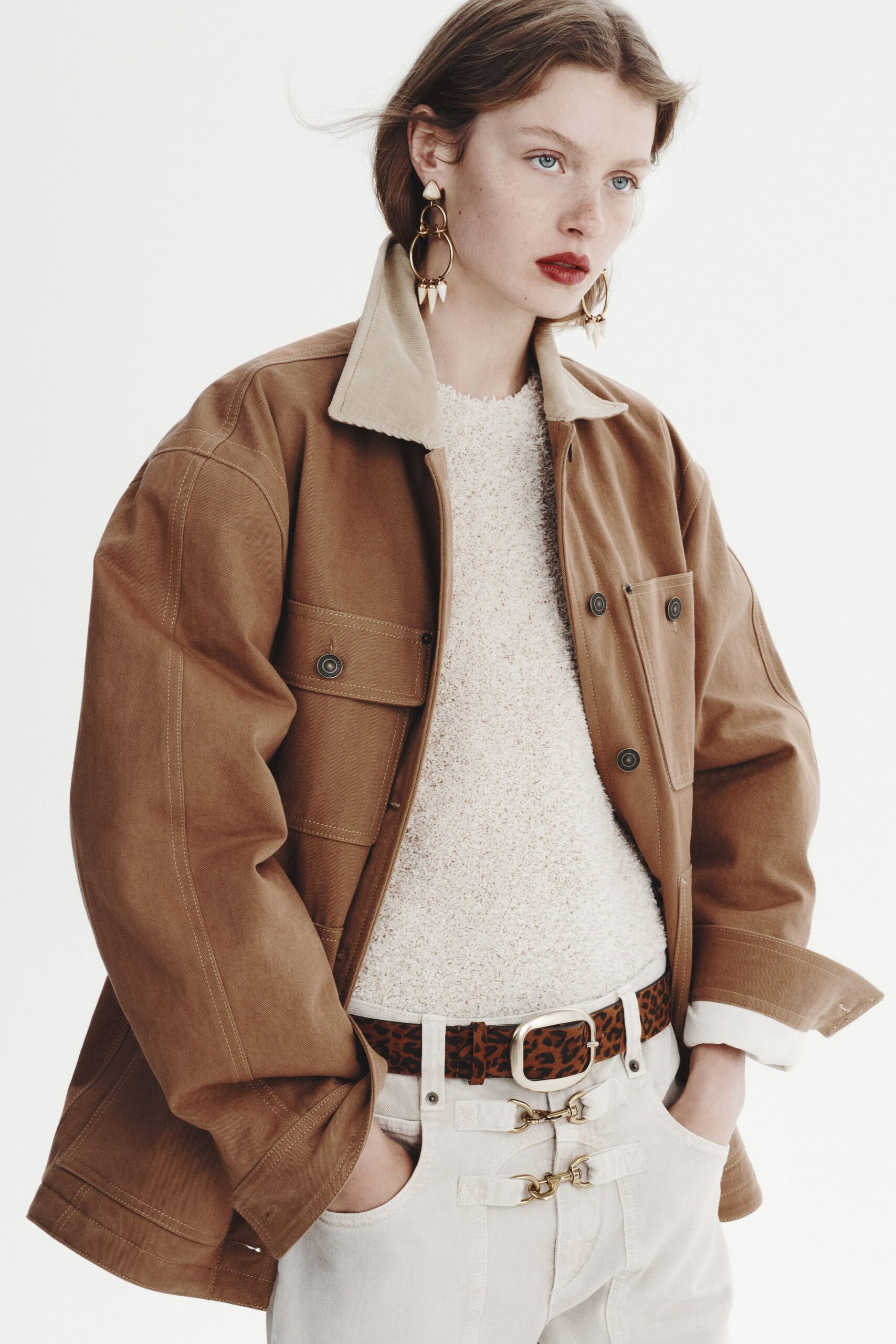 white wool long-sleeve relaxed textured sweater