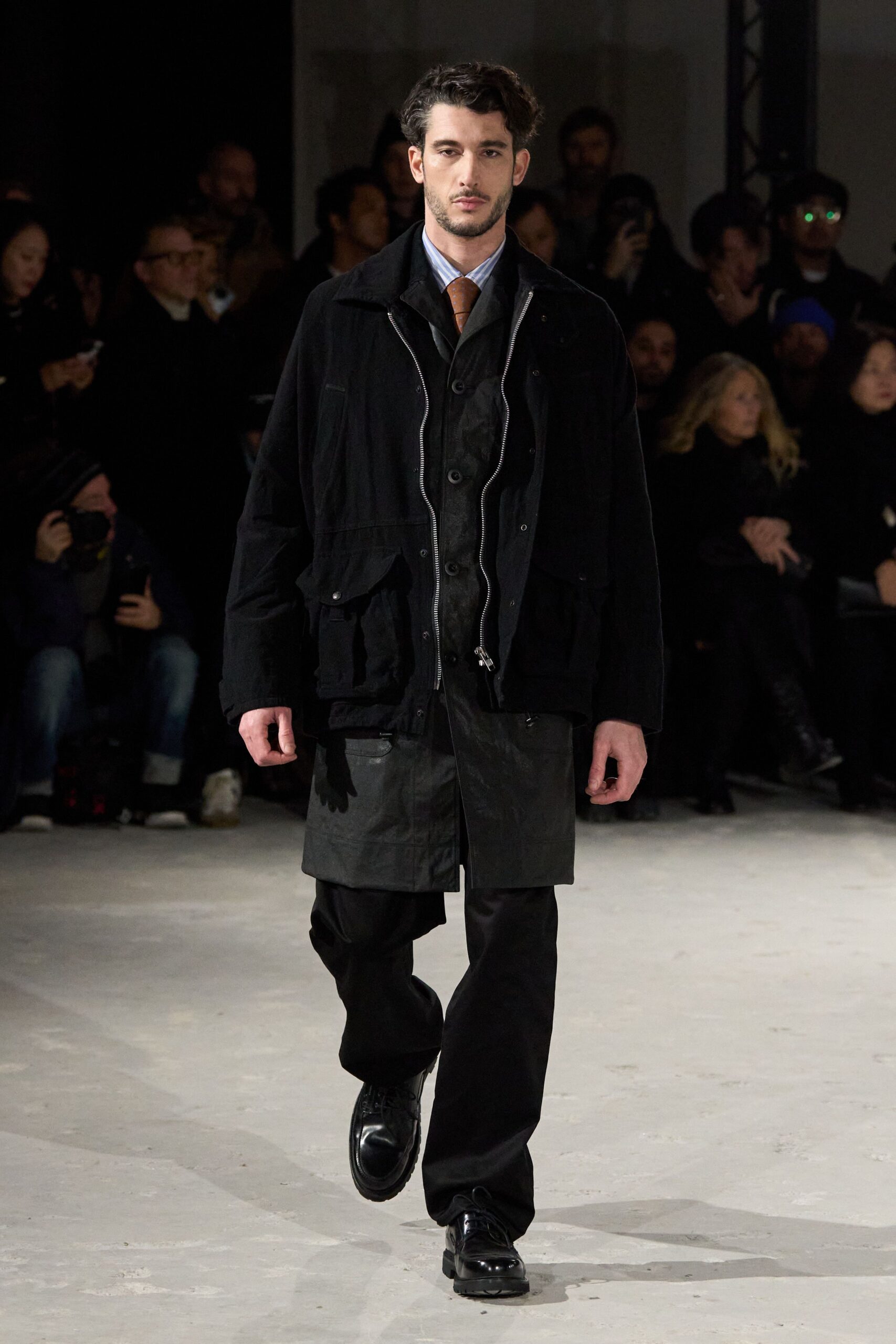 black coat and vest ensemble