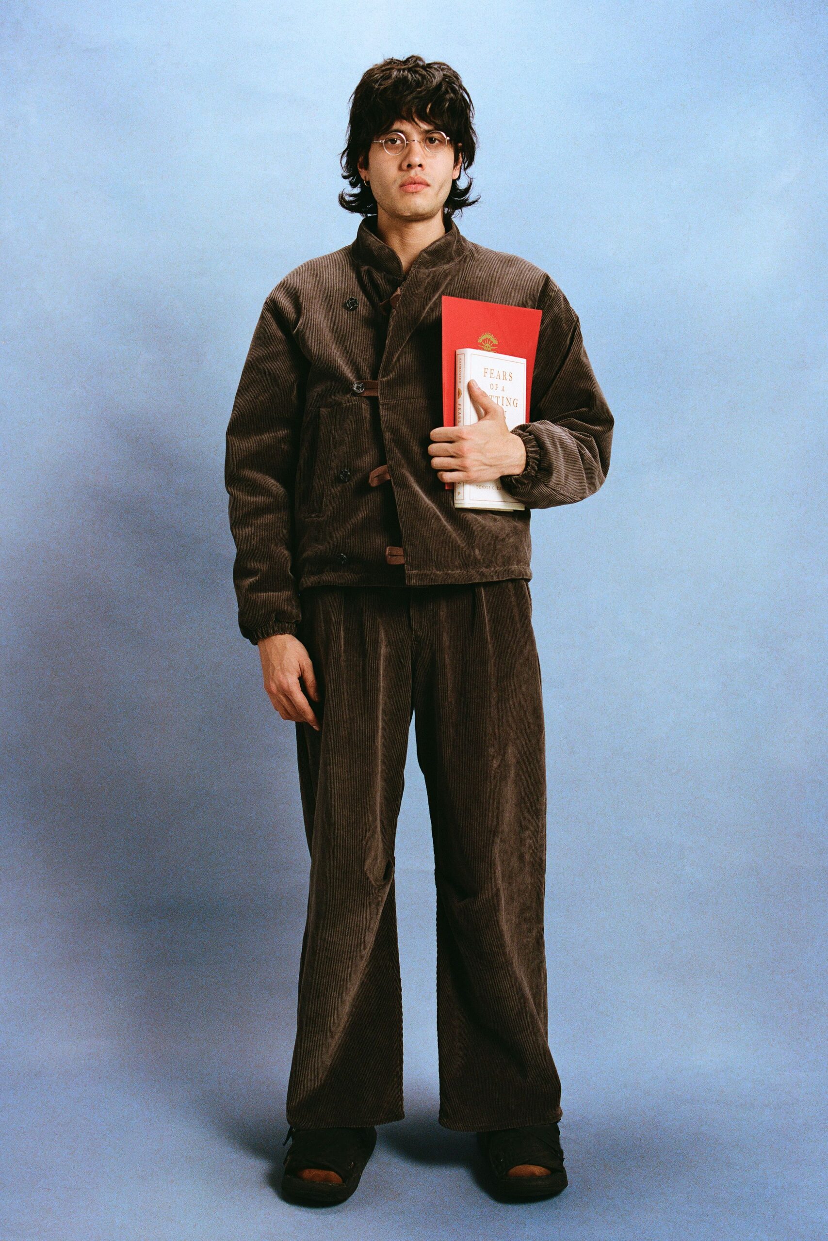 brown corduroy jacket and pants