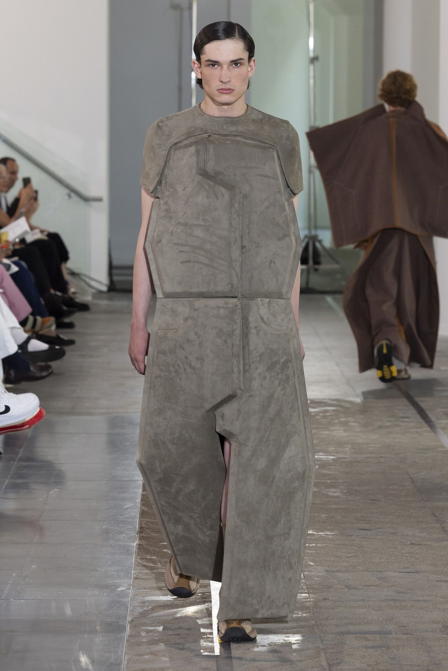 brown suede relaxed draped cape