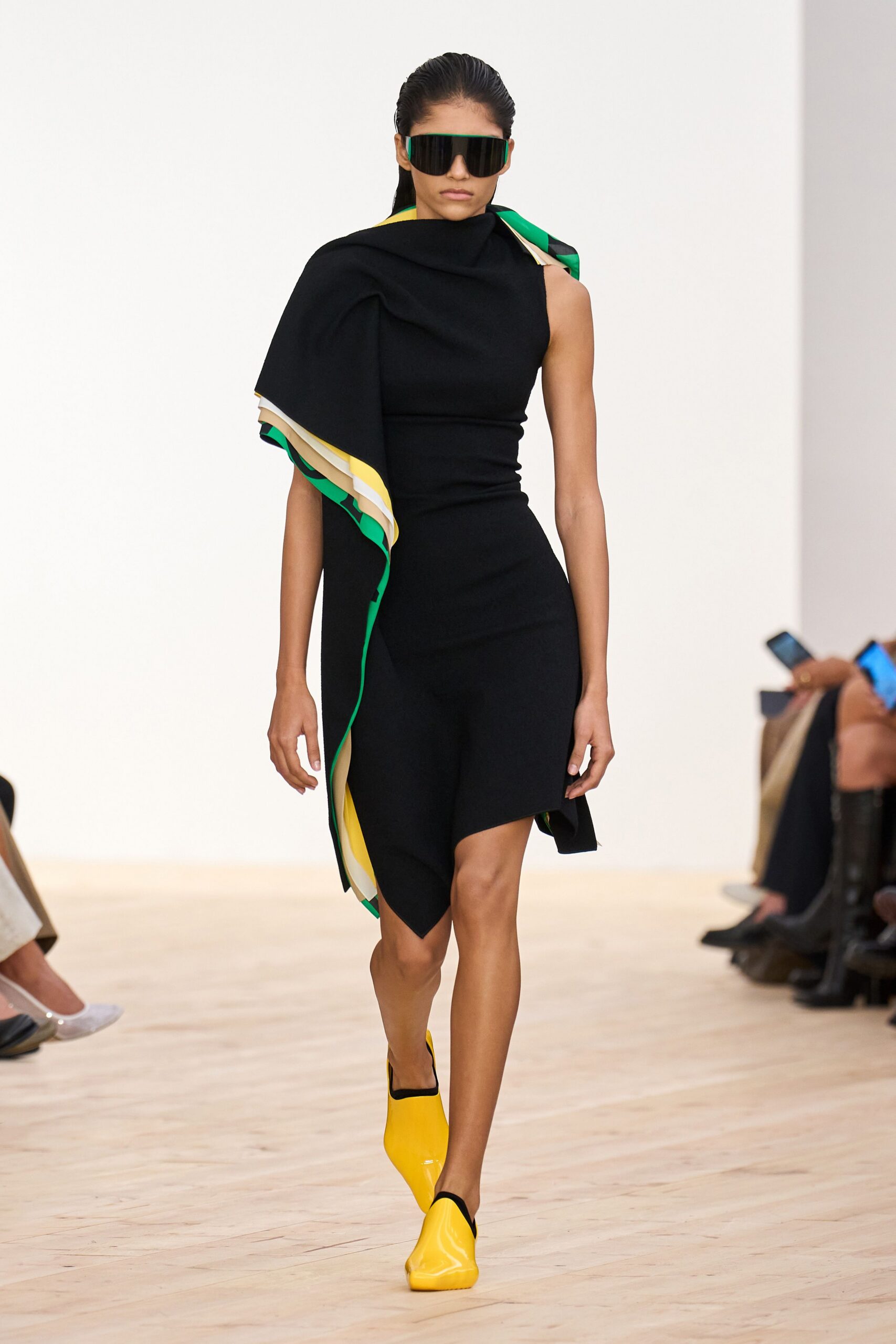 black fitted asymmetric dress