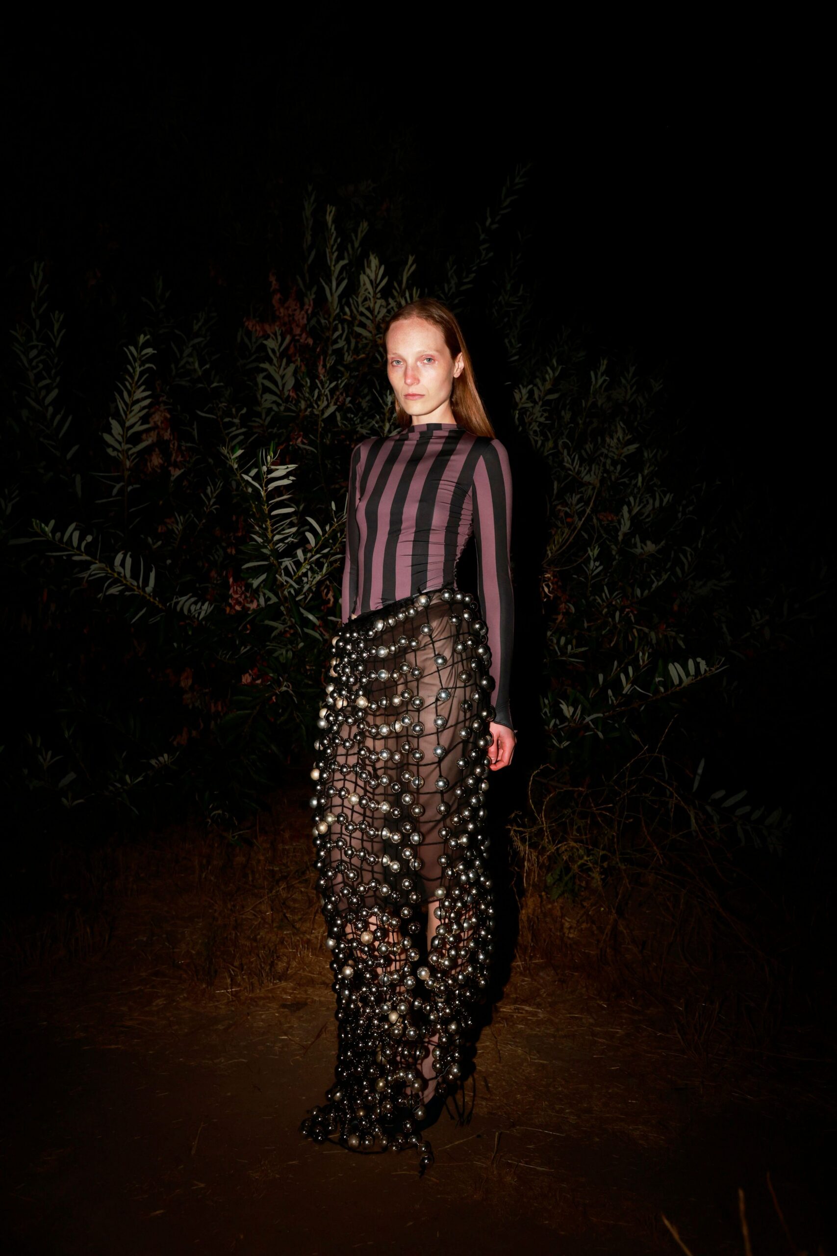 black mesh layered skirt with top