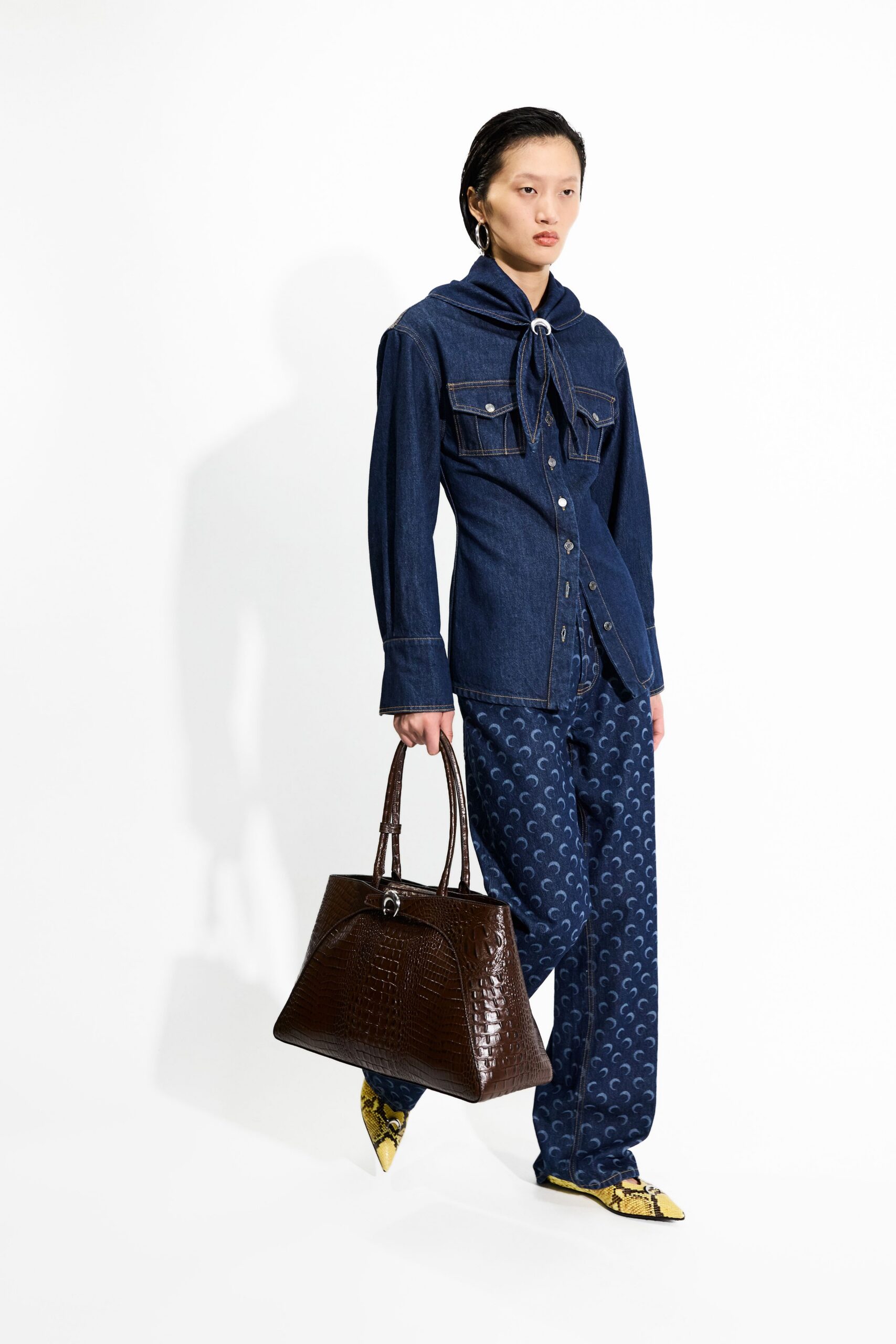 blue denim shirt and pants