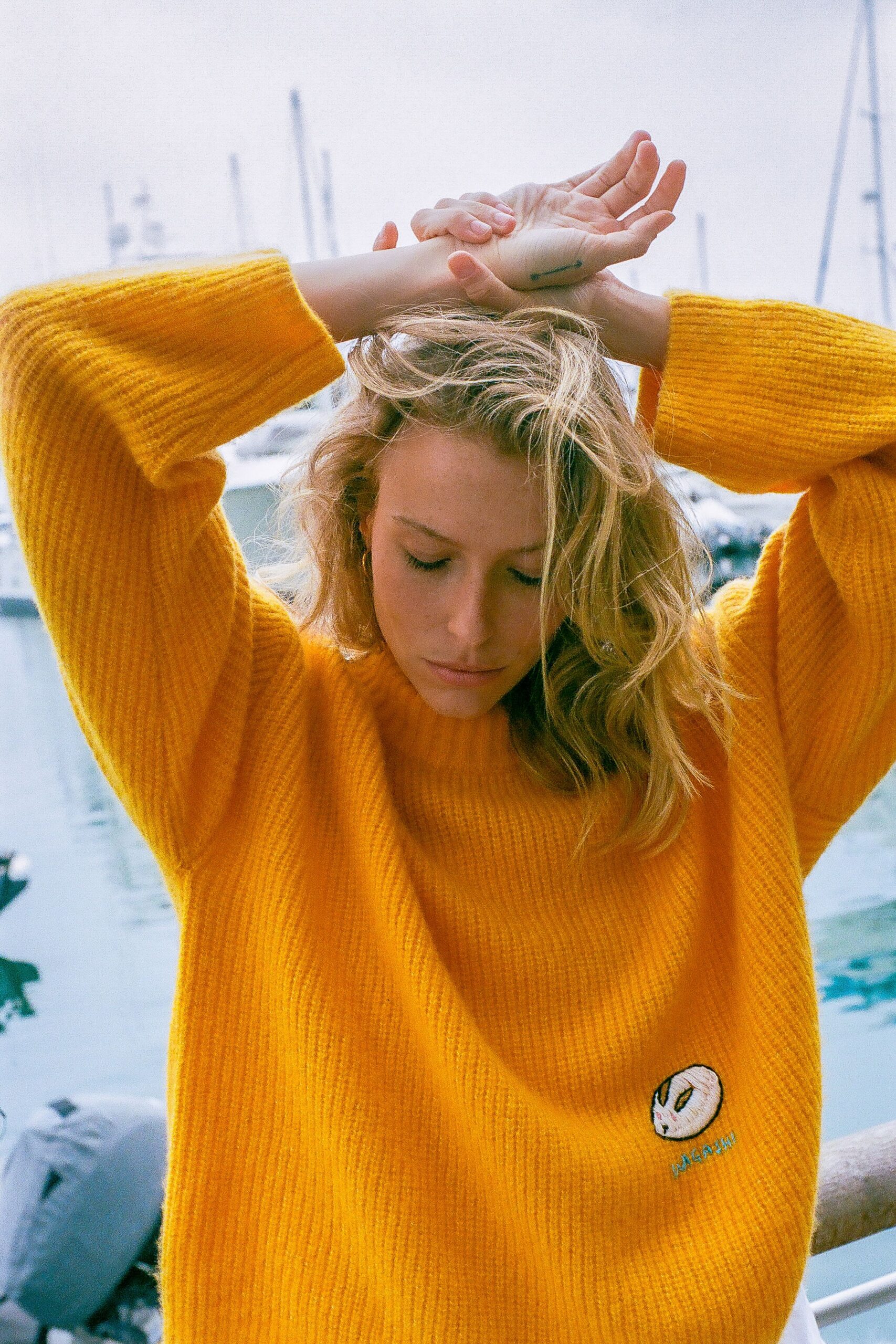 oversized yellow wool sweater