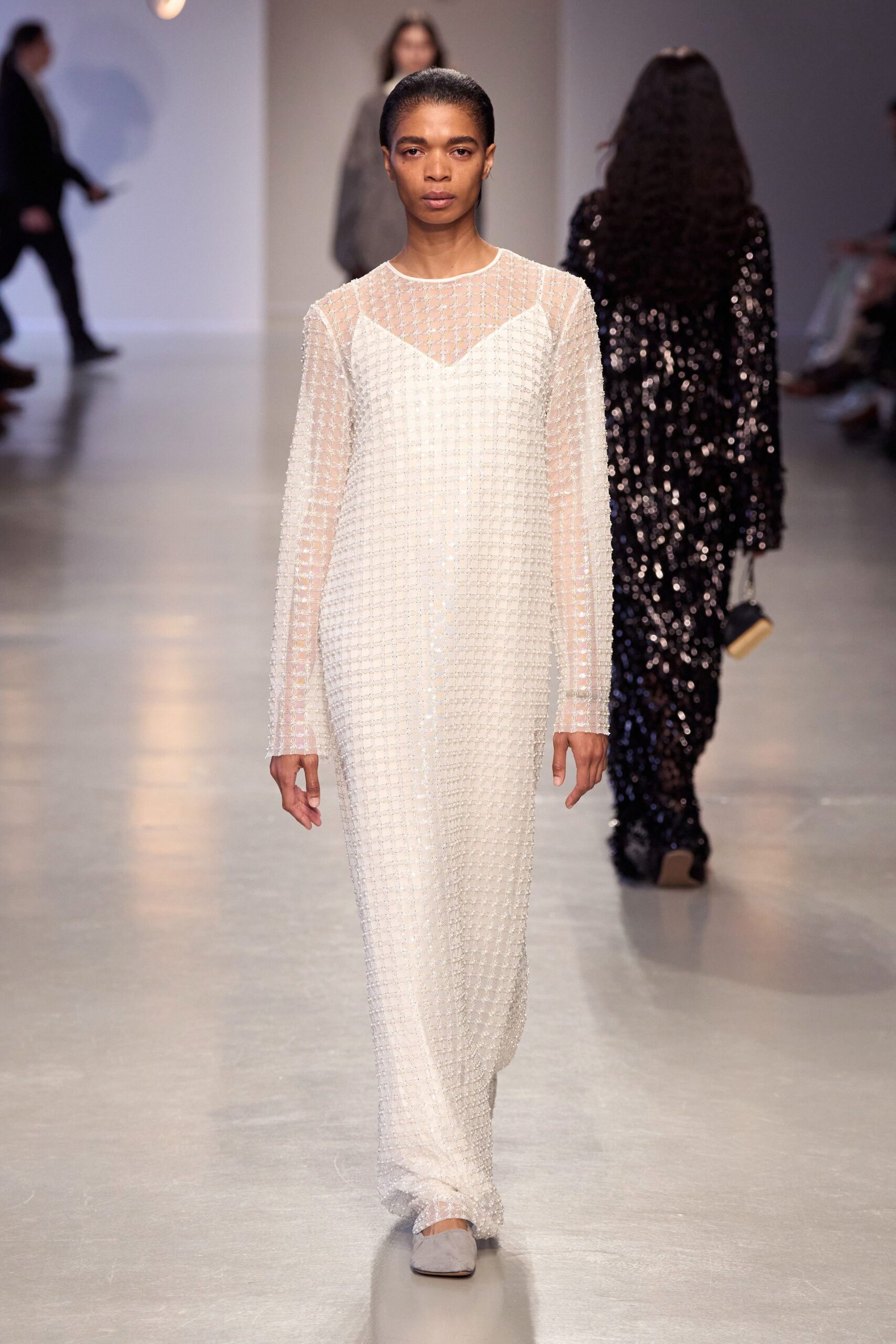 white embroidered maxi gown