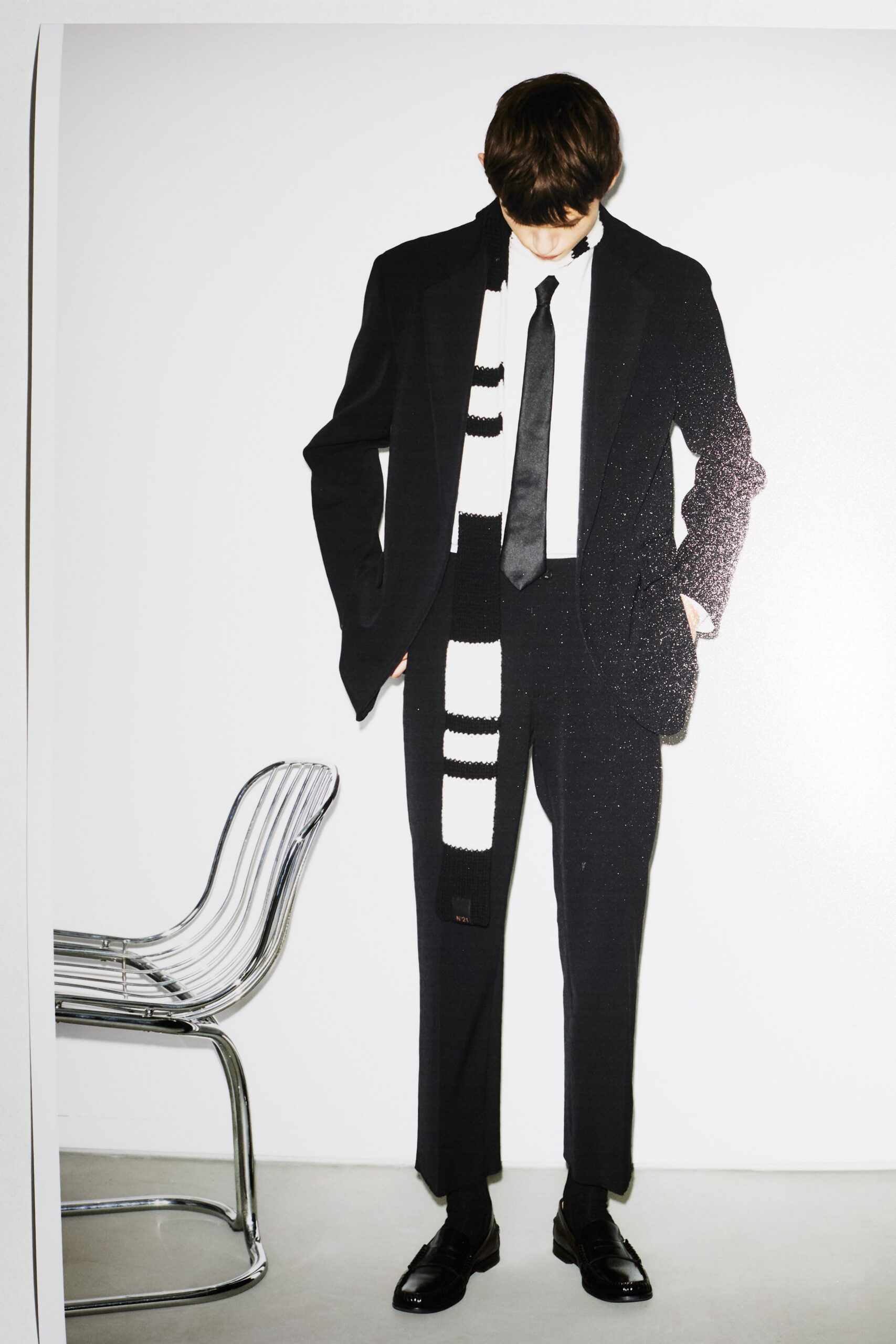 black wool scarf