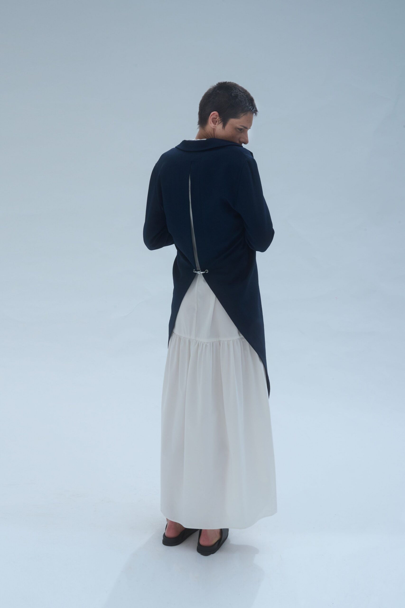 black and white asymmetric dress