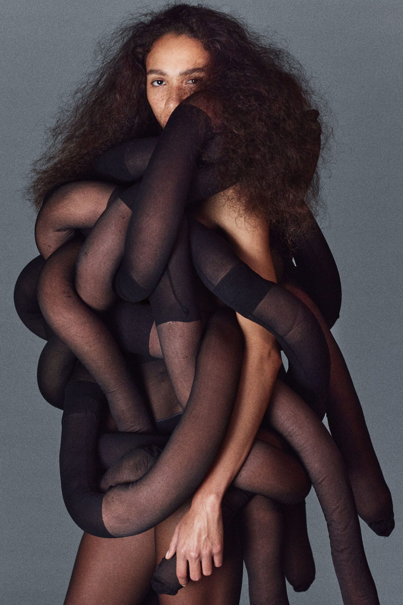 black fitted sleeveless bodysuit