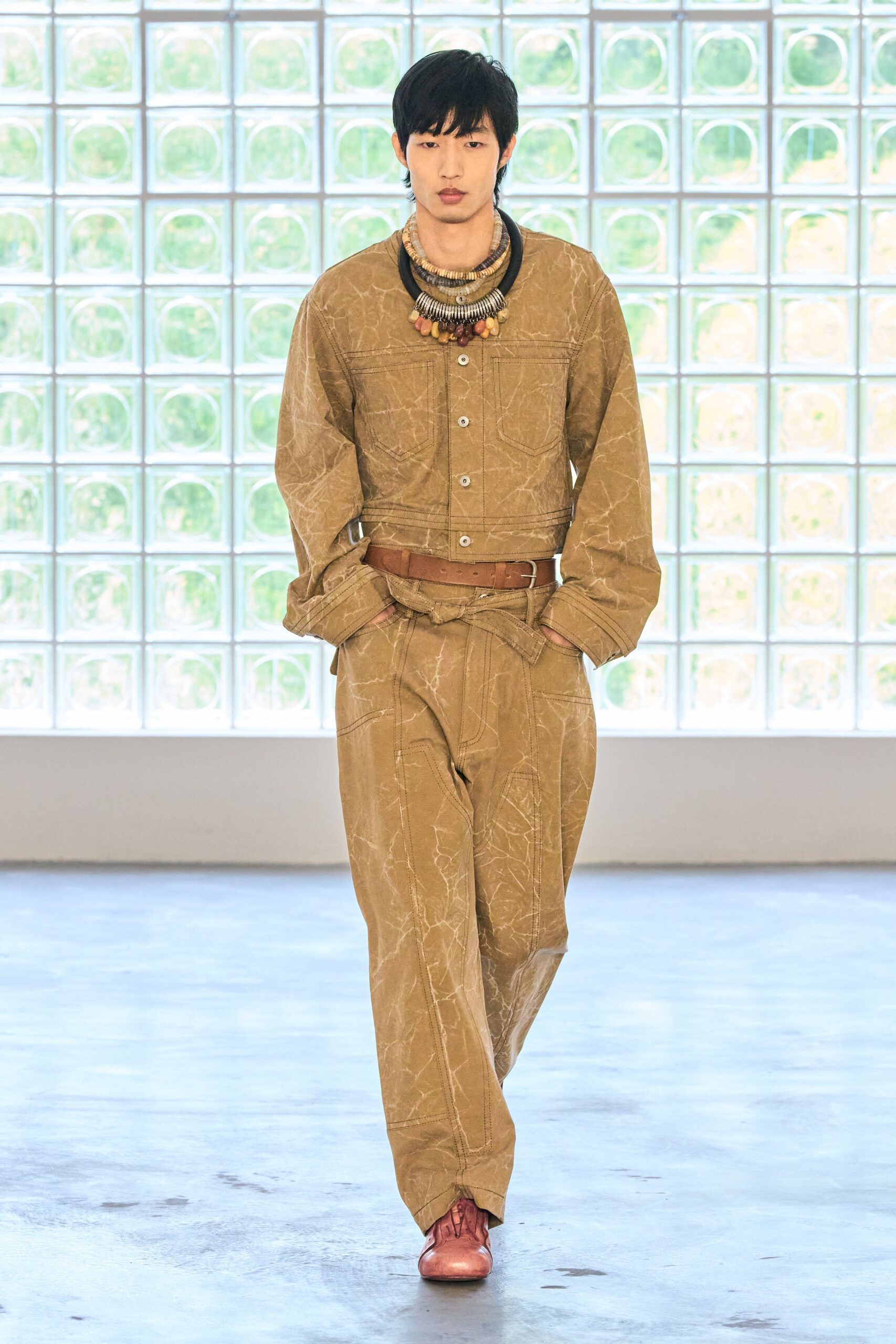 brown relaxed shirt and pants