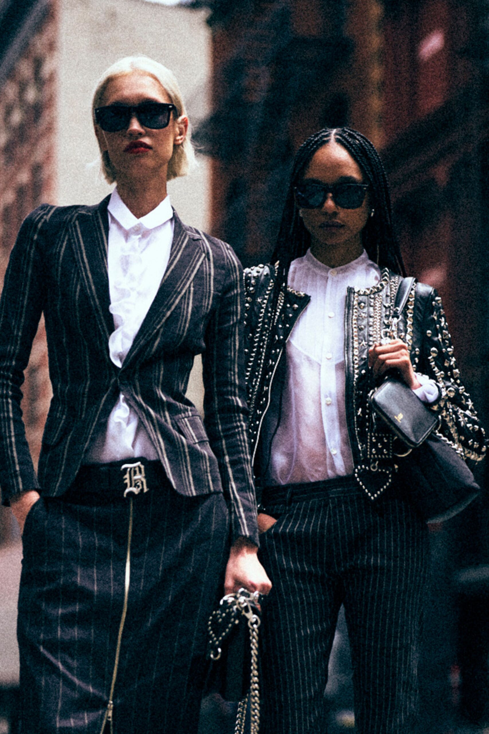 black cotton long-sleeve collared tailored beaded jacket