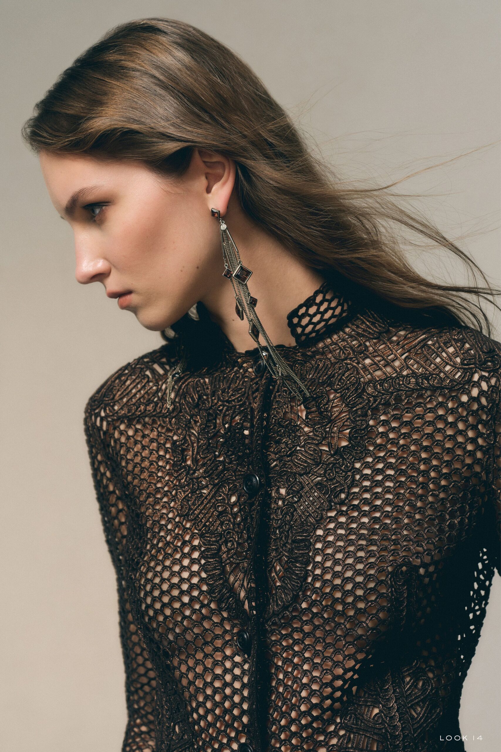 black lace fitted blouse
