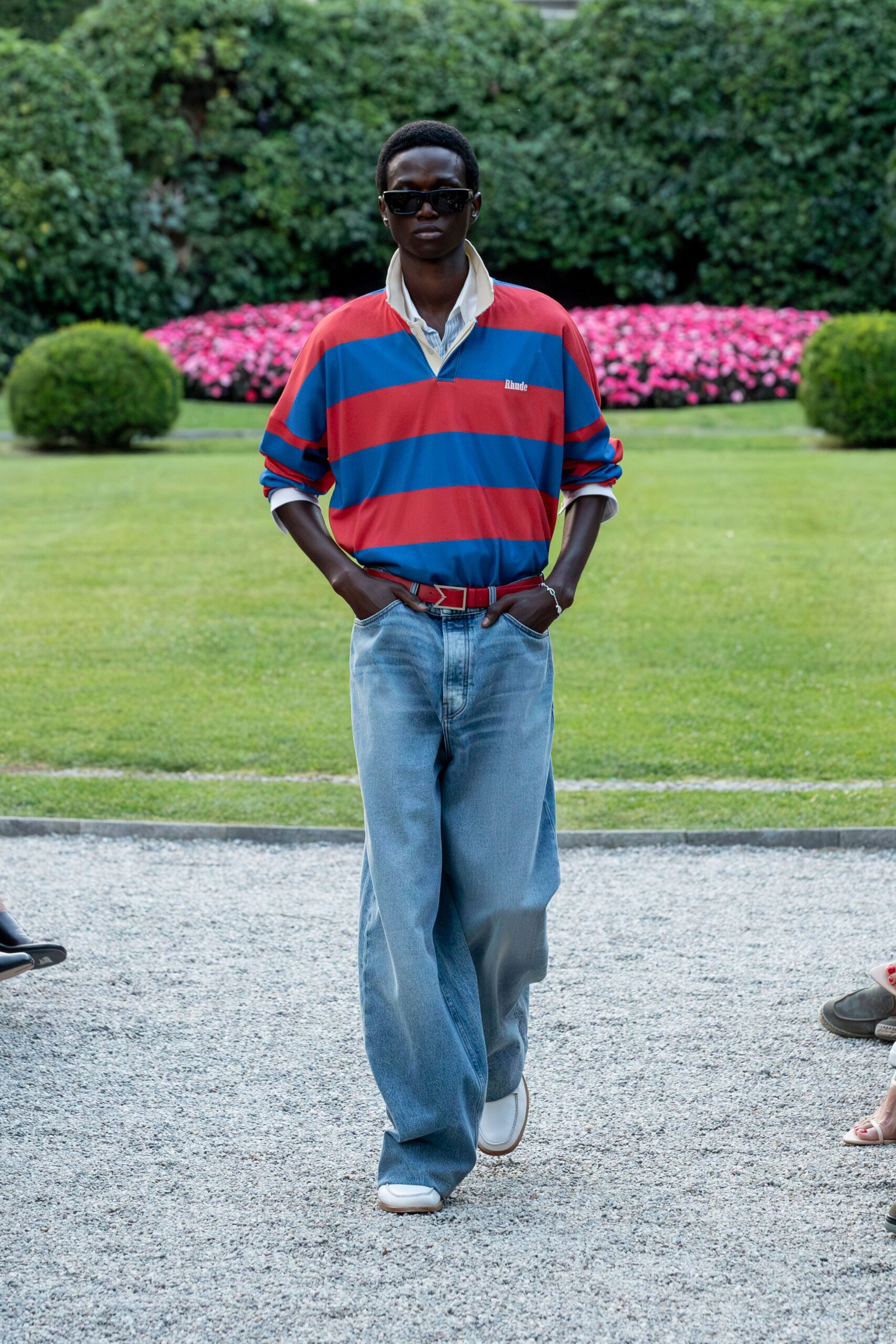 relaxed striped shirt with jeans