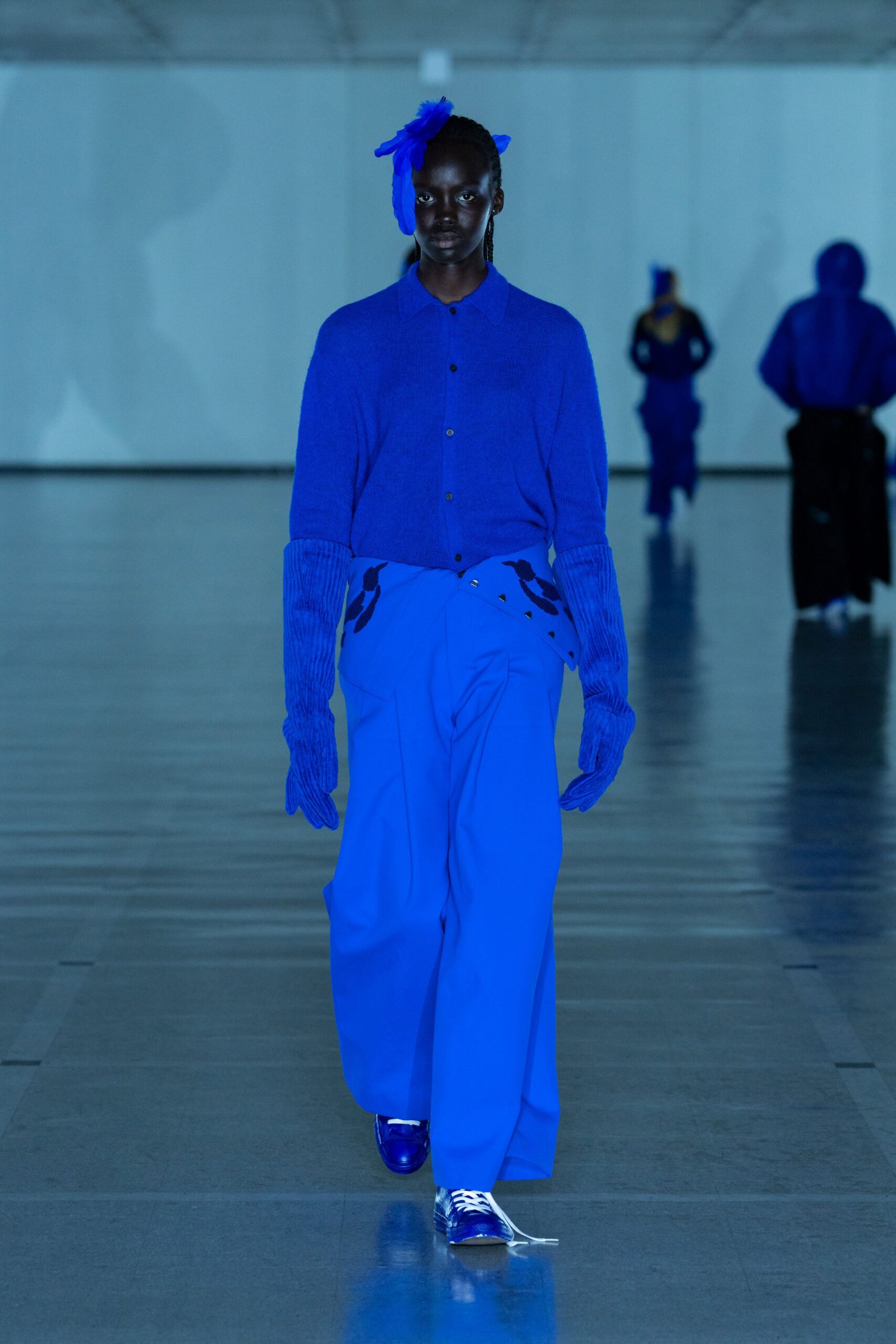 blue relaxed shirt and pants