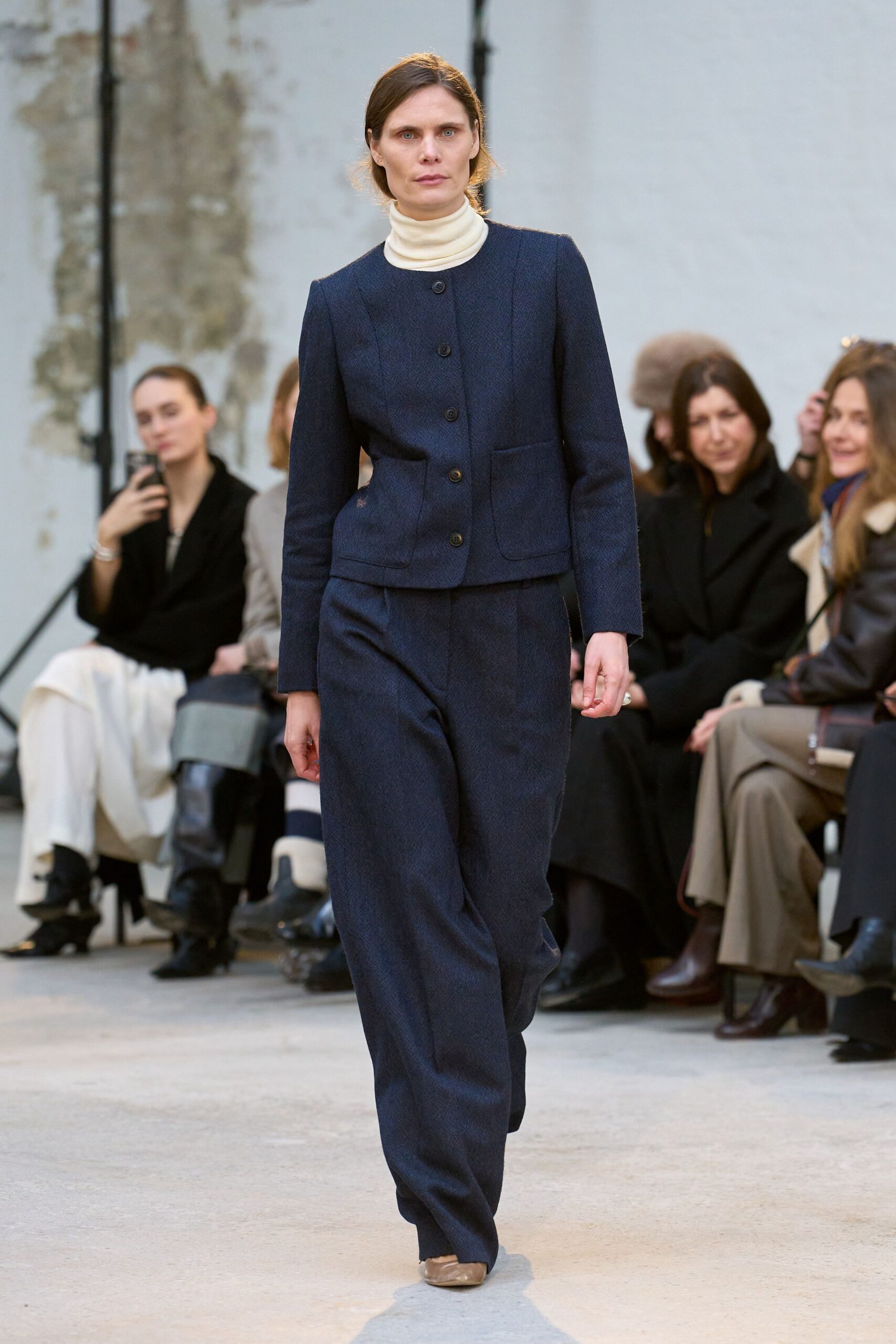 navy wool tailored blazer with pants
