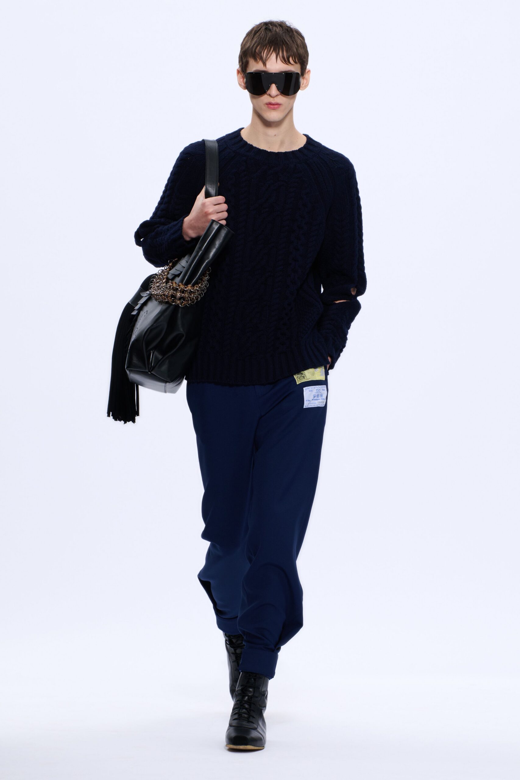 navy wool relaxed sweater