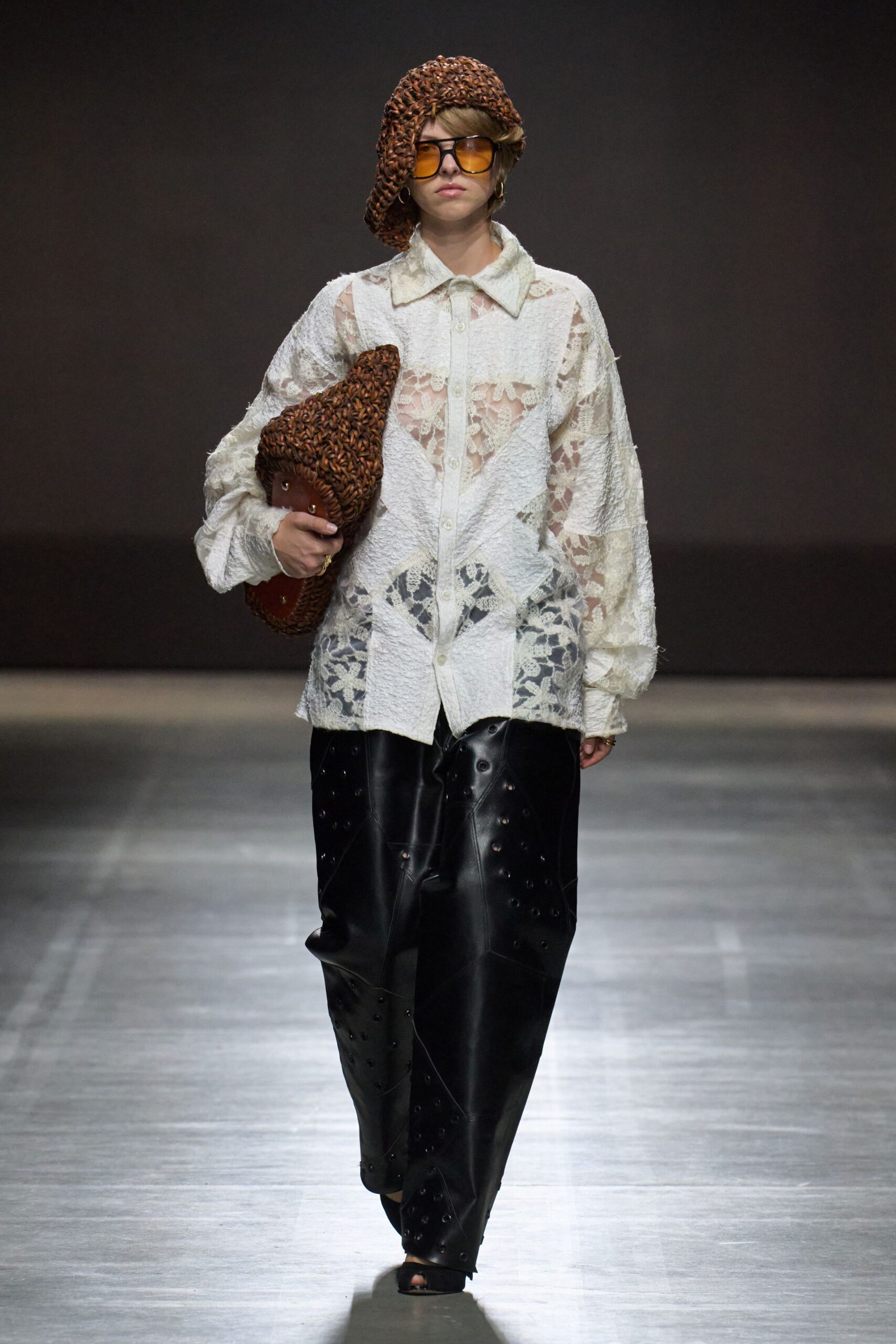 white relaxed shirt with black pants