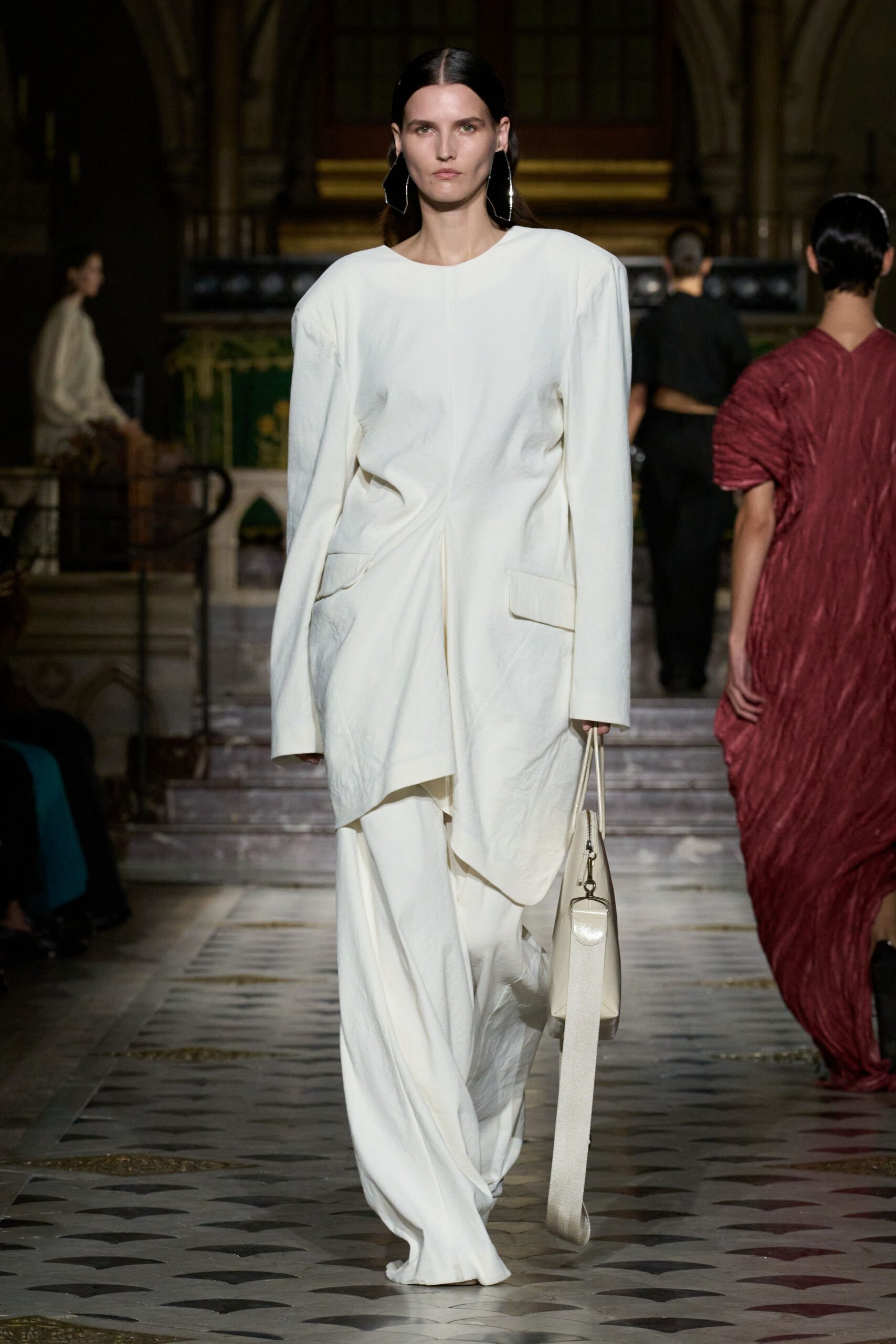 white relaxed jacket and pants