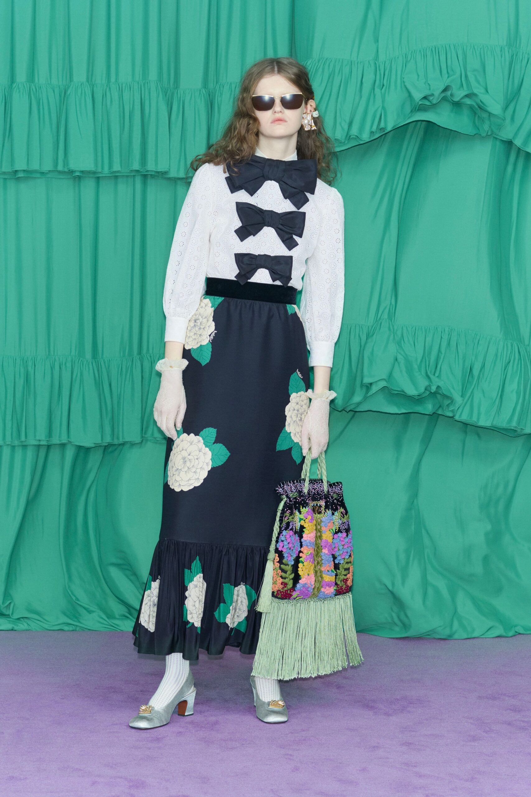 multi cotton fringed bag