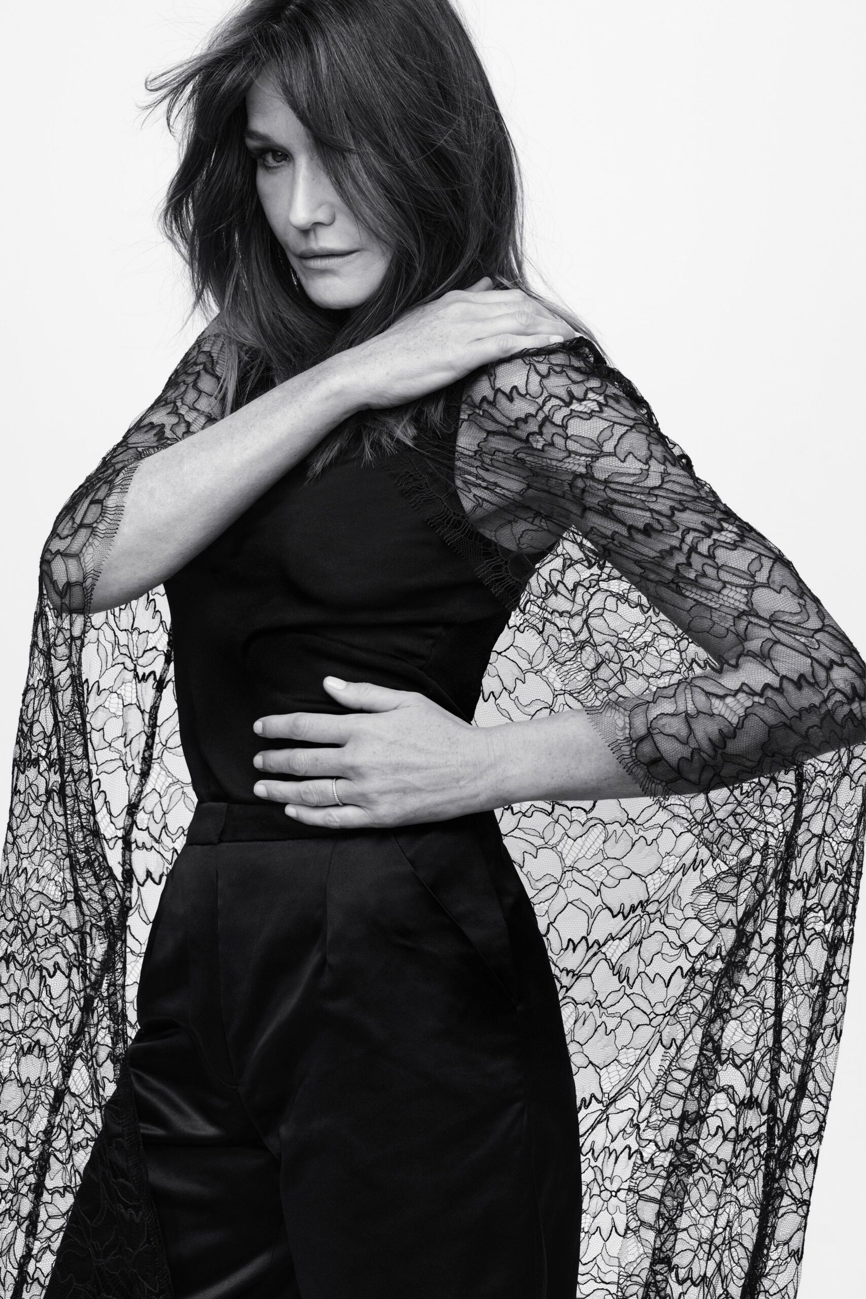black lace relaxed layered cape