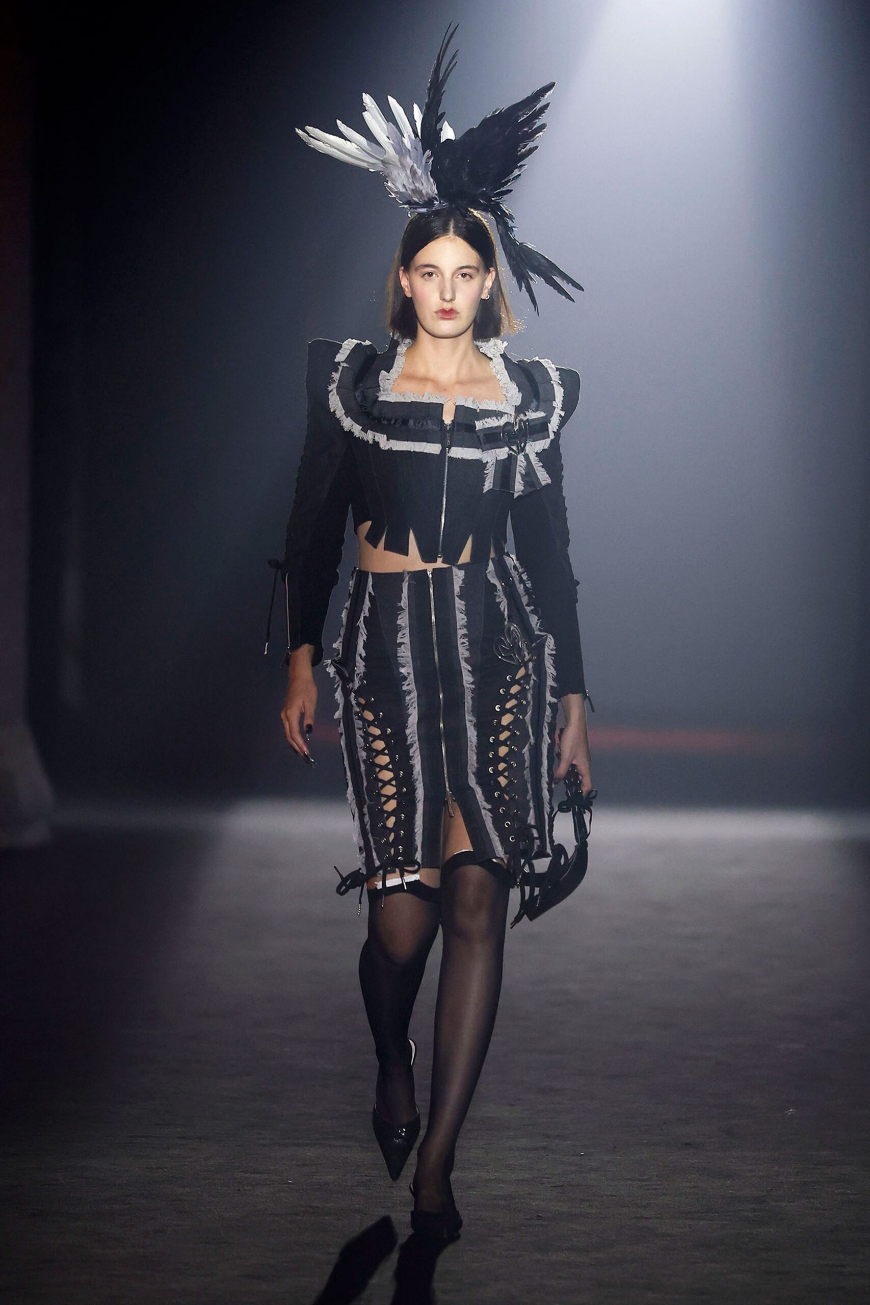 black feather hat
