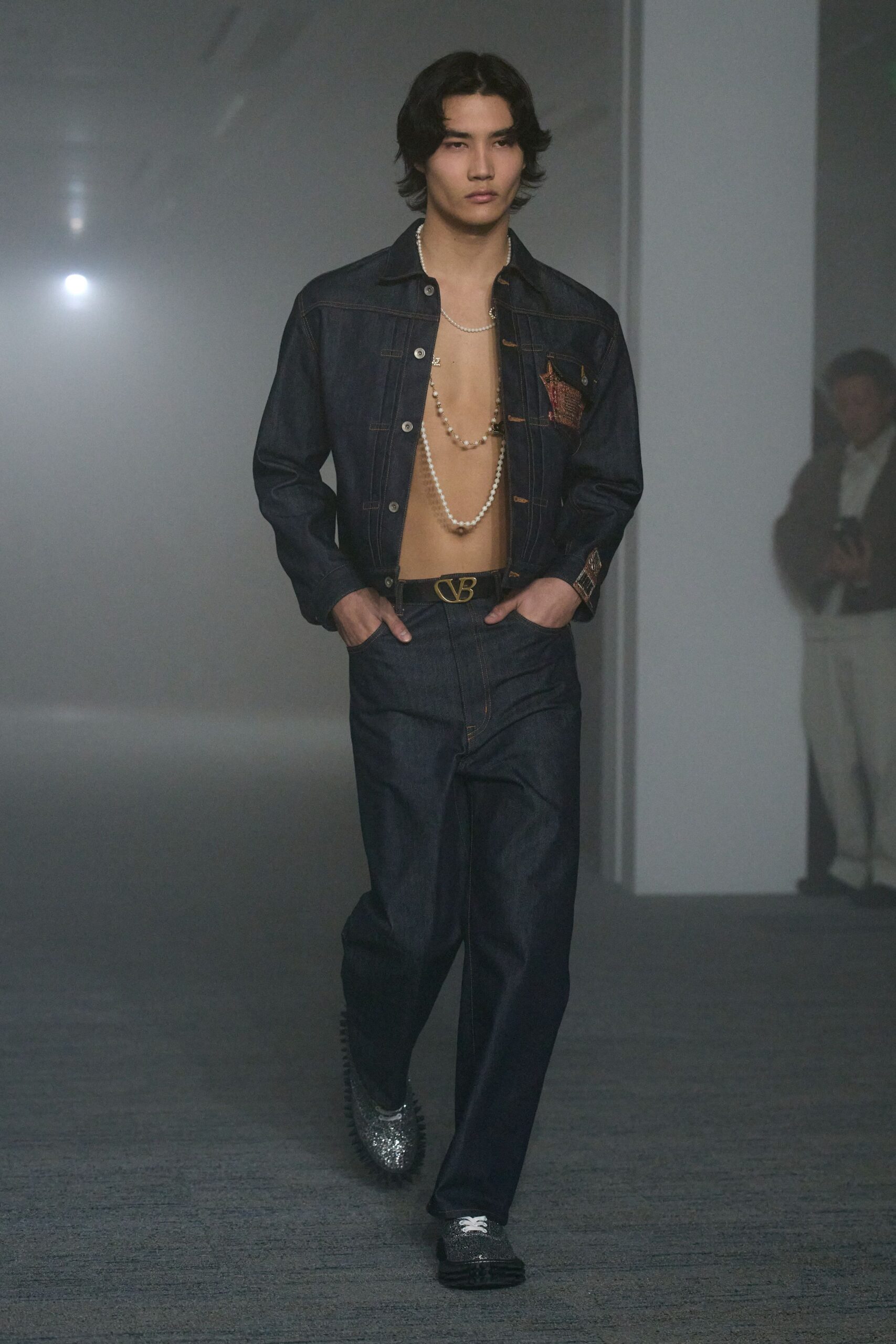 blue denim jacket and pants