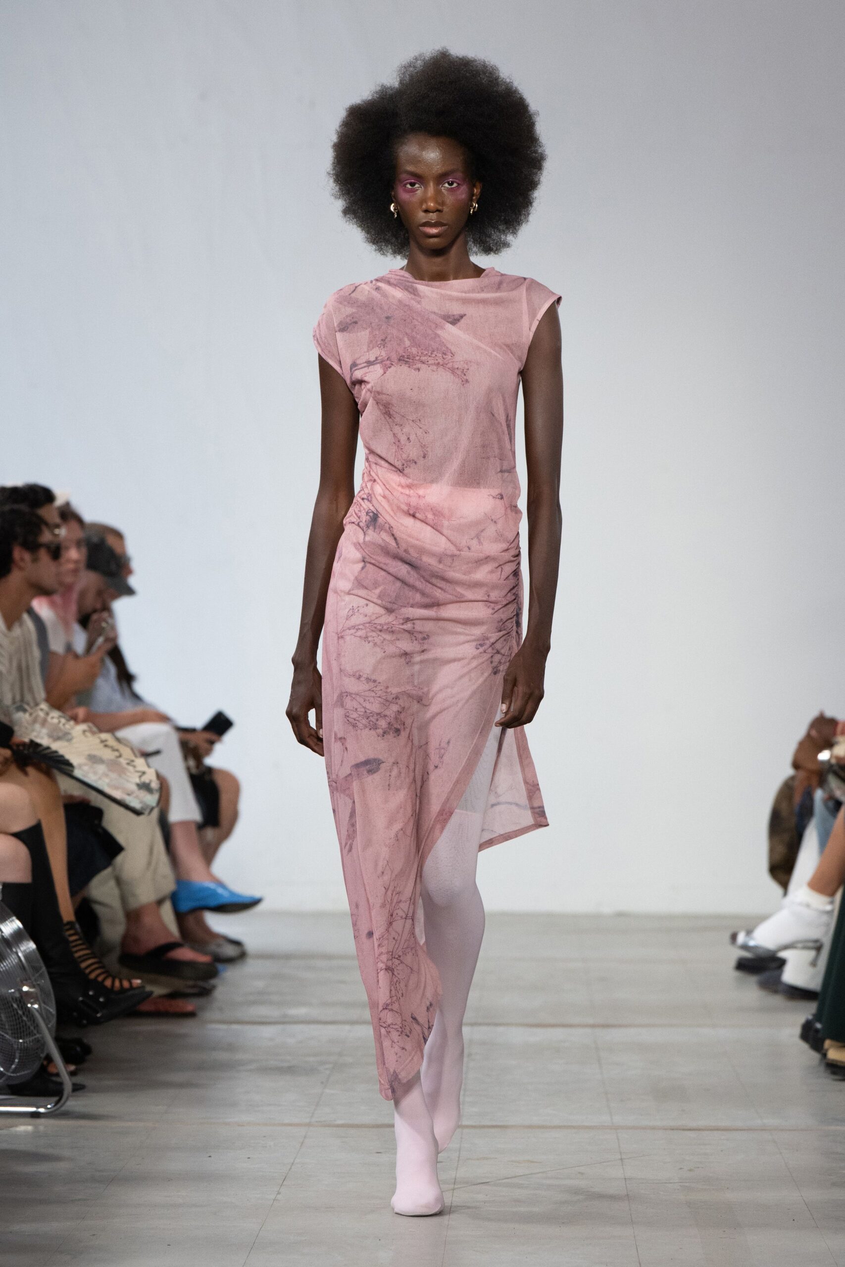 pink silk sleeveless dress