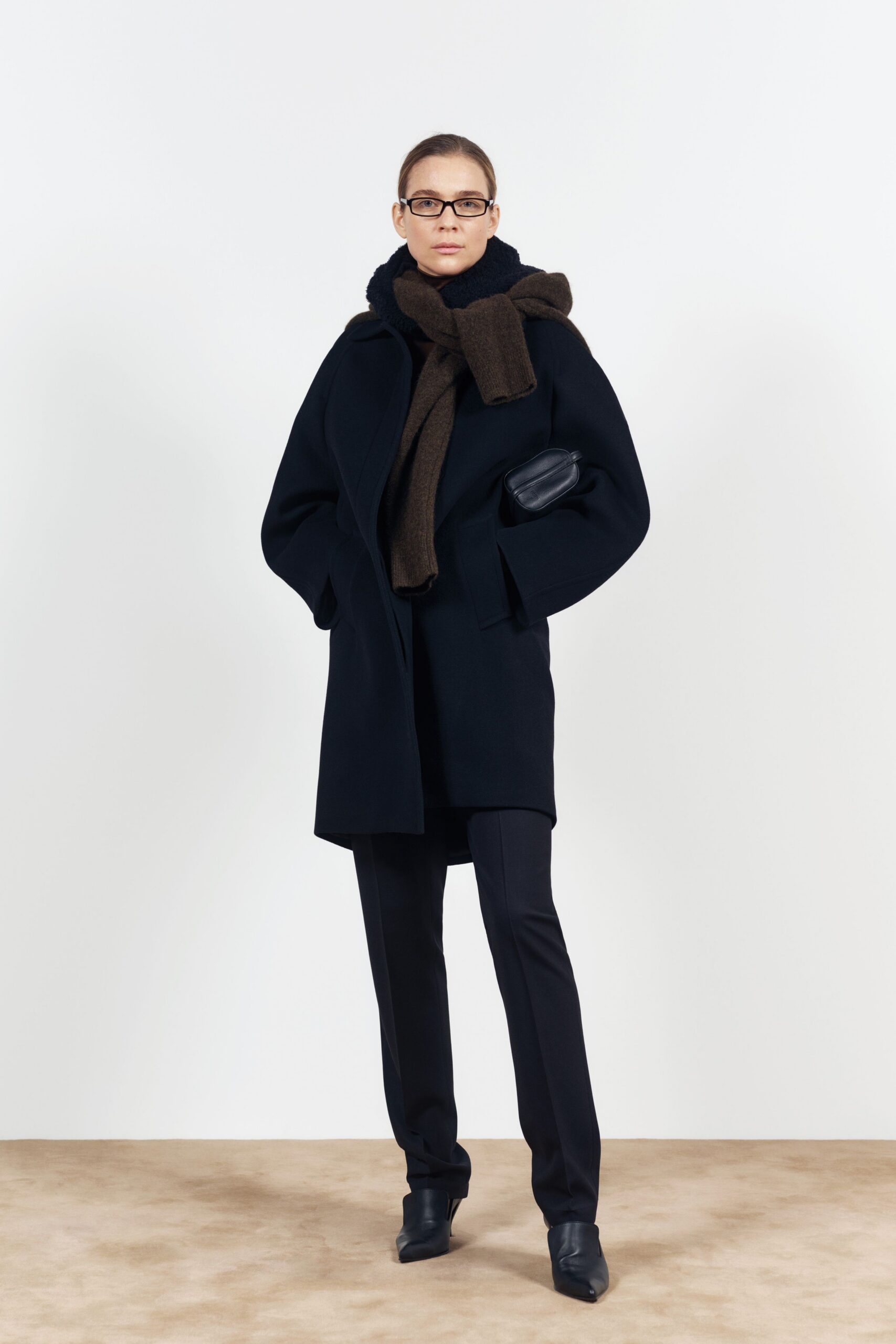 oversized black wool coat