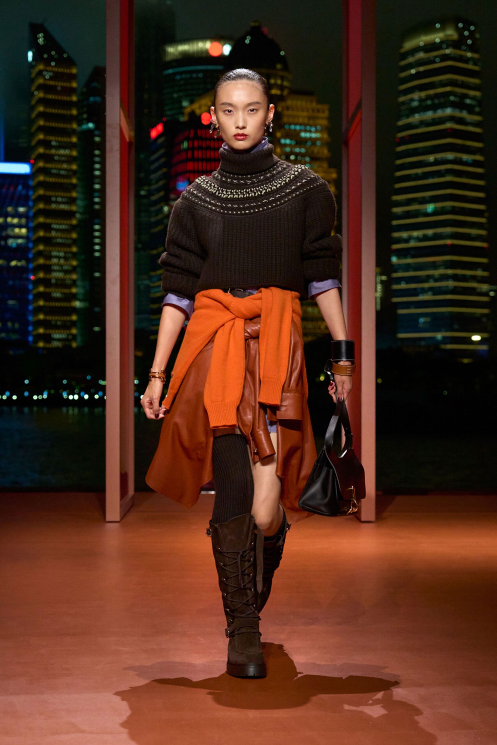 black wool turtleneck sweater