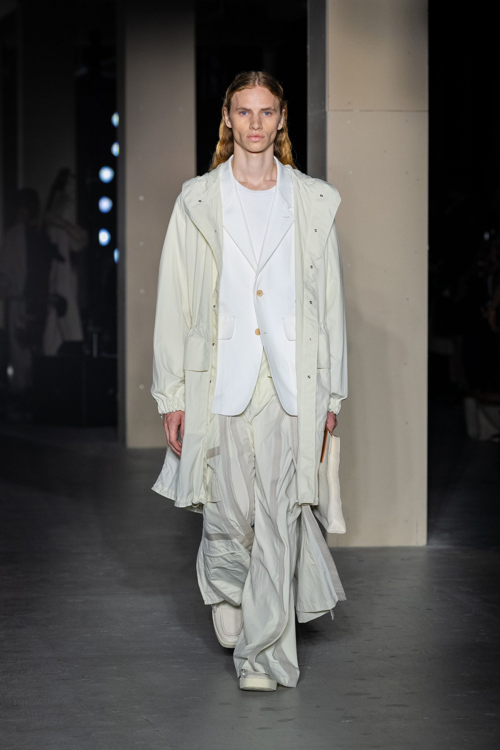 white coat and blazer outfit