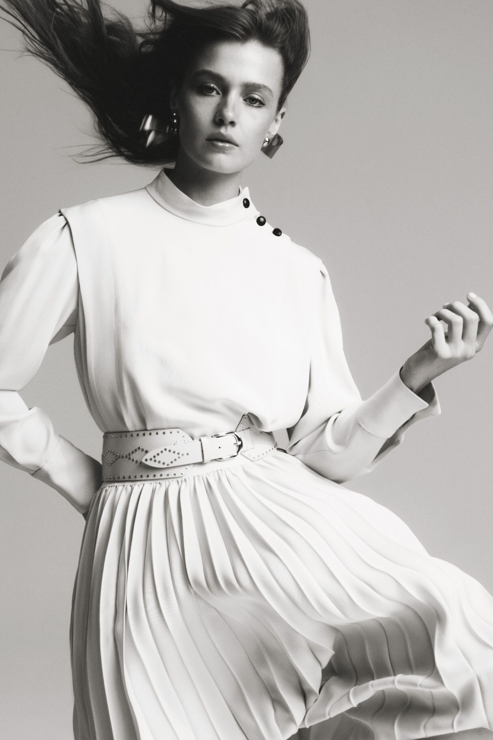 white silk fitted midi dress