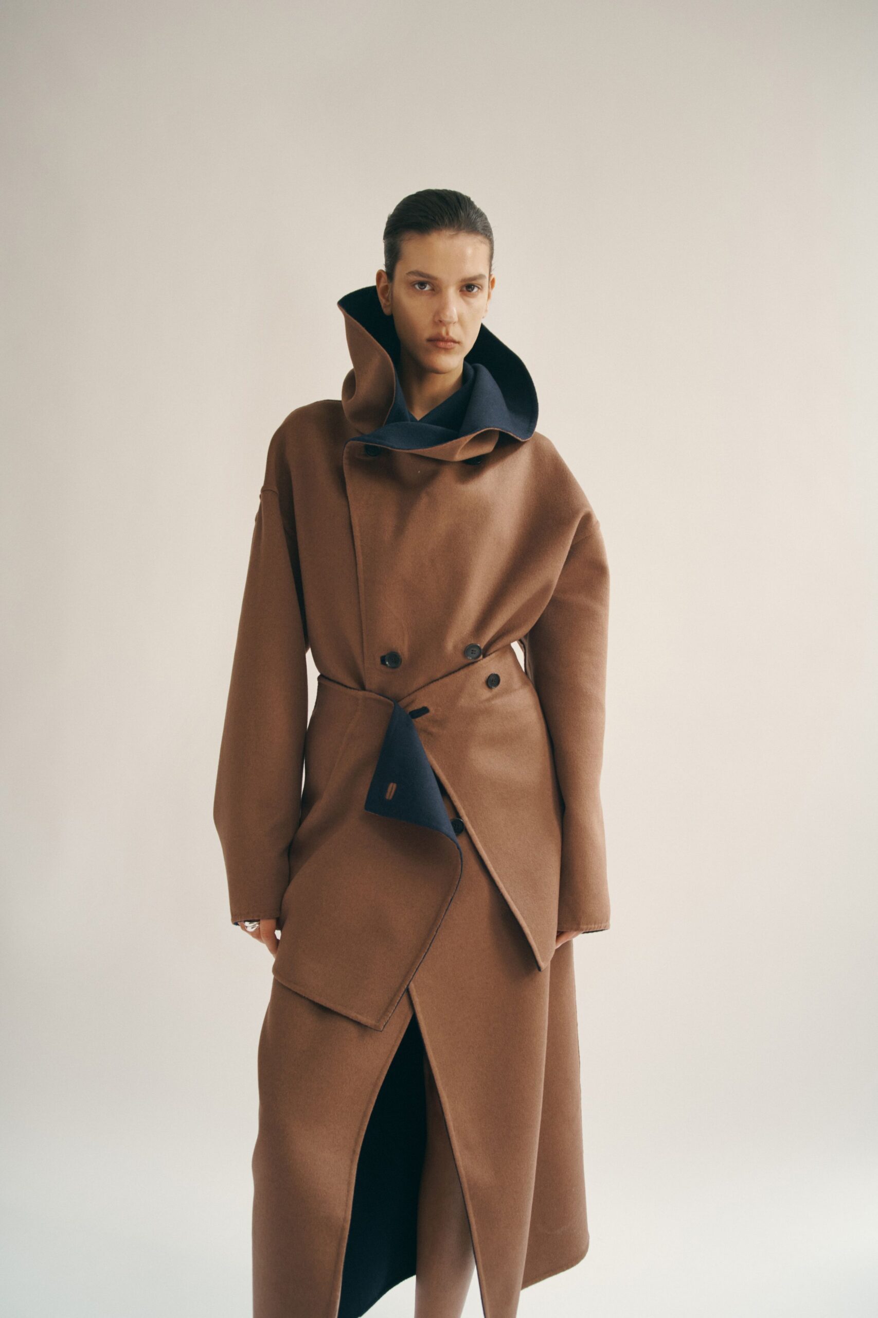 brown wool relaxed coat