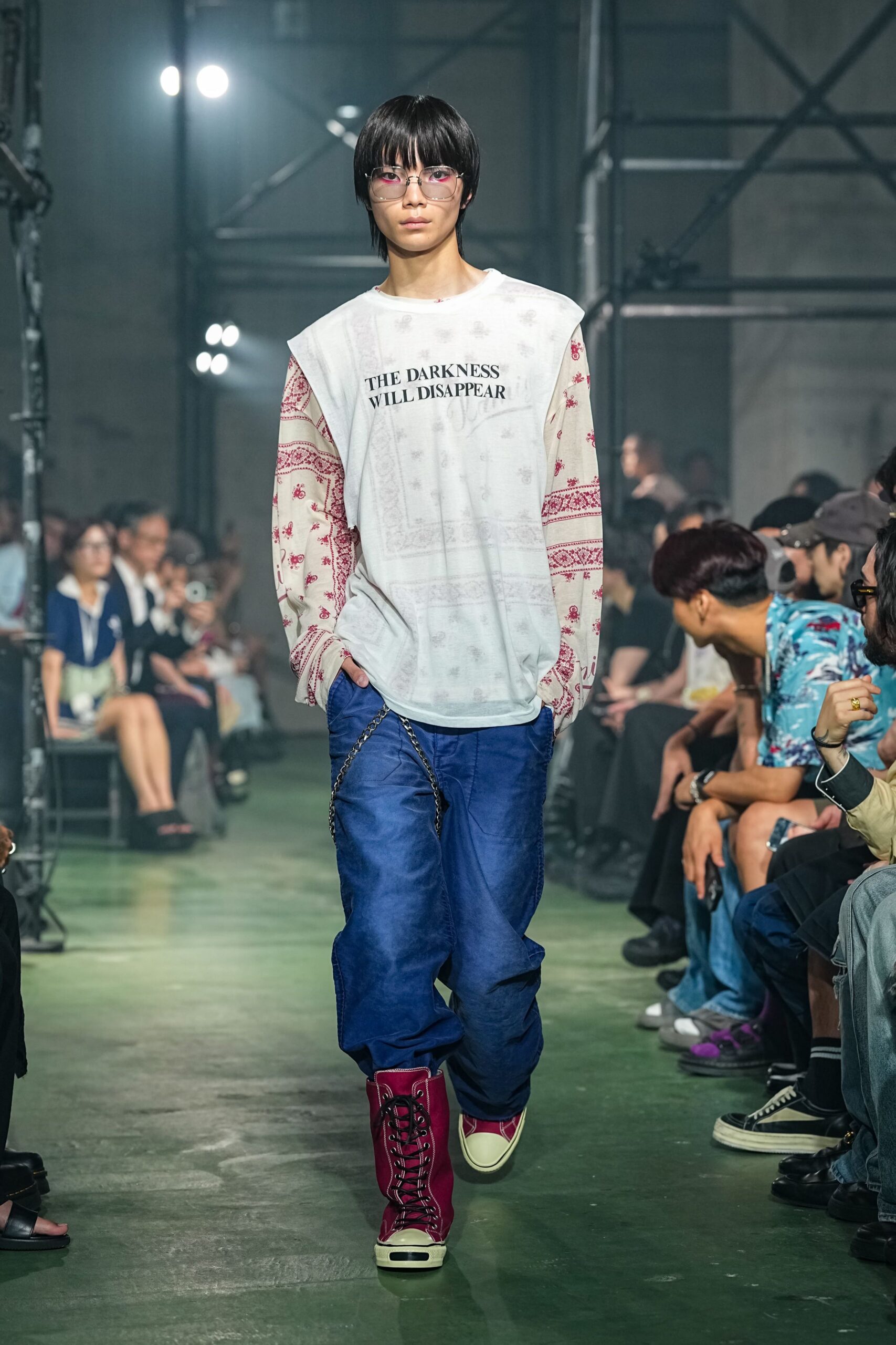 multi cotton long-sleeve collared relaxed embroidered shirt