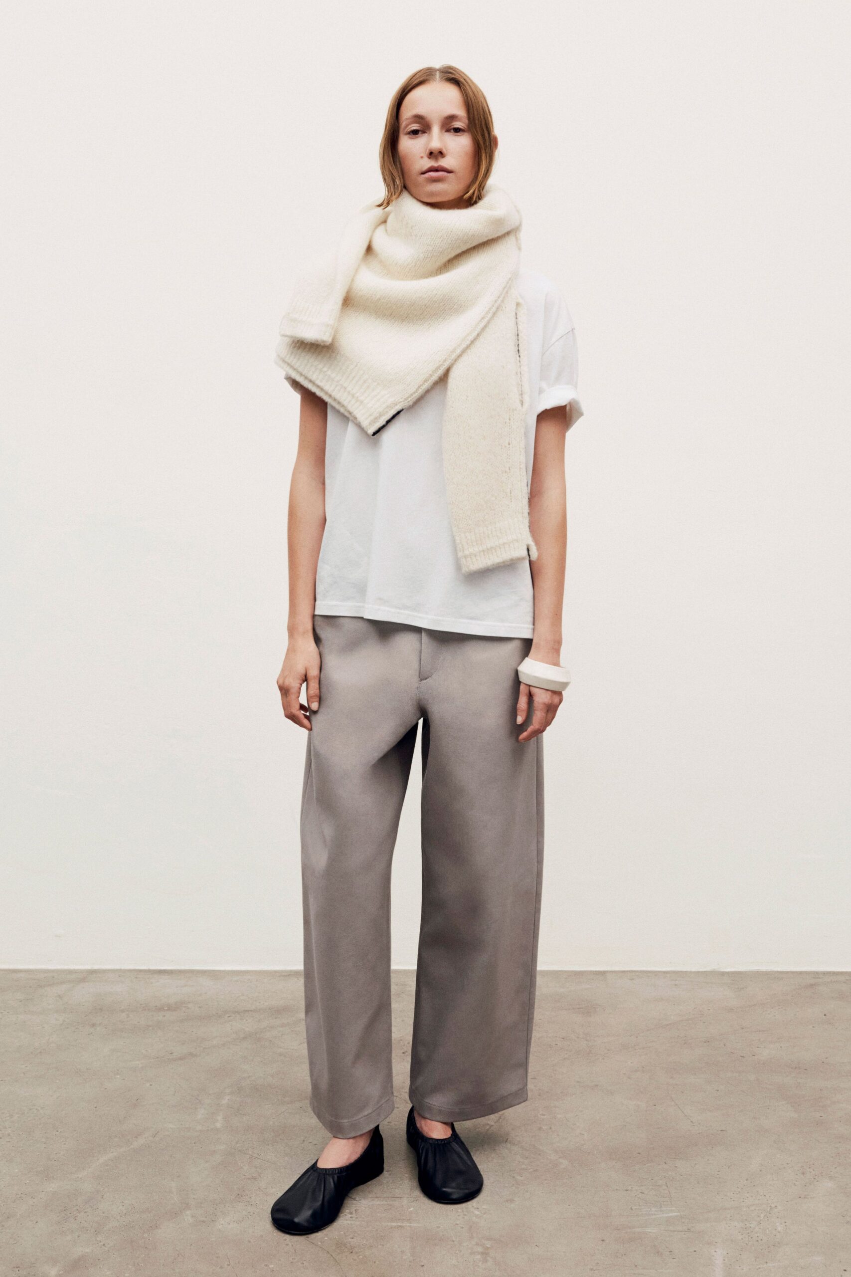 beige wool scarf