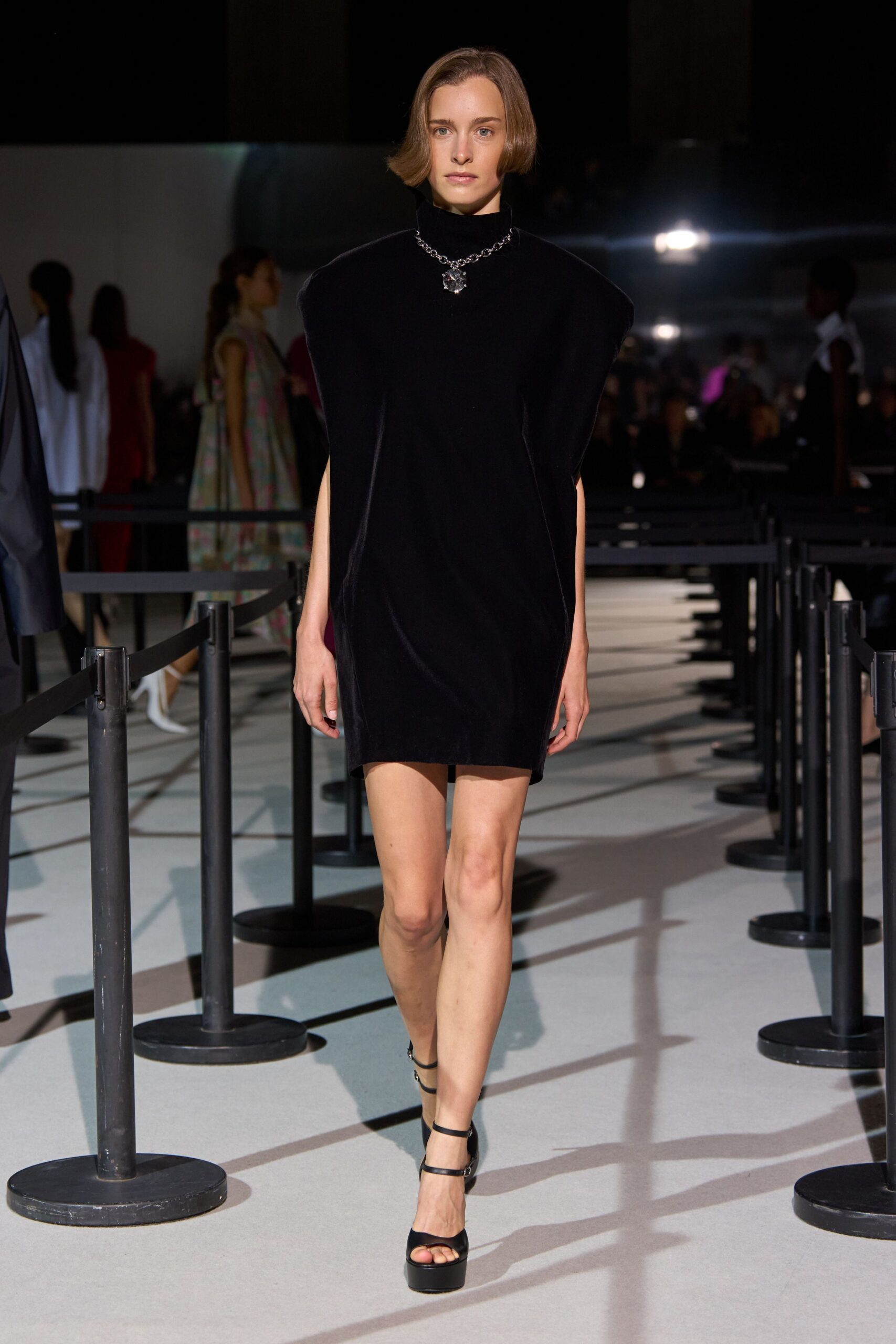 black velvet asymmetric dress