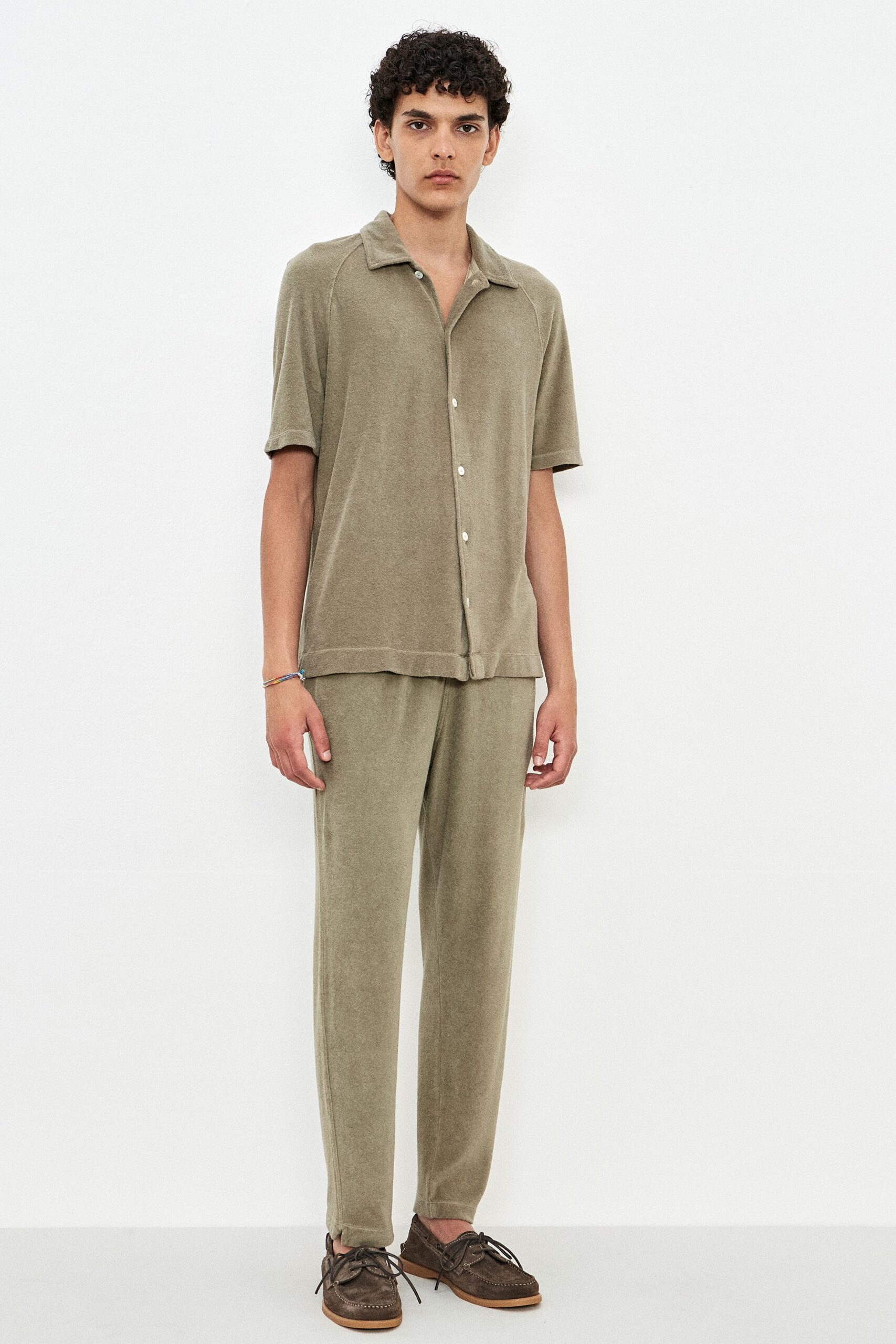 green cotton relaxed outfit