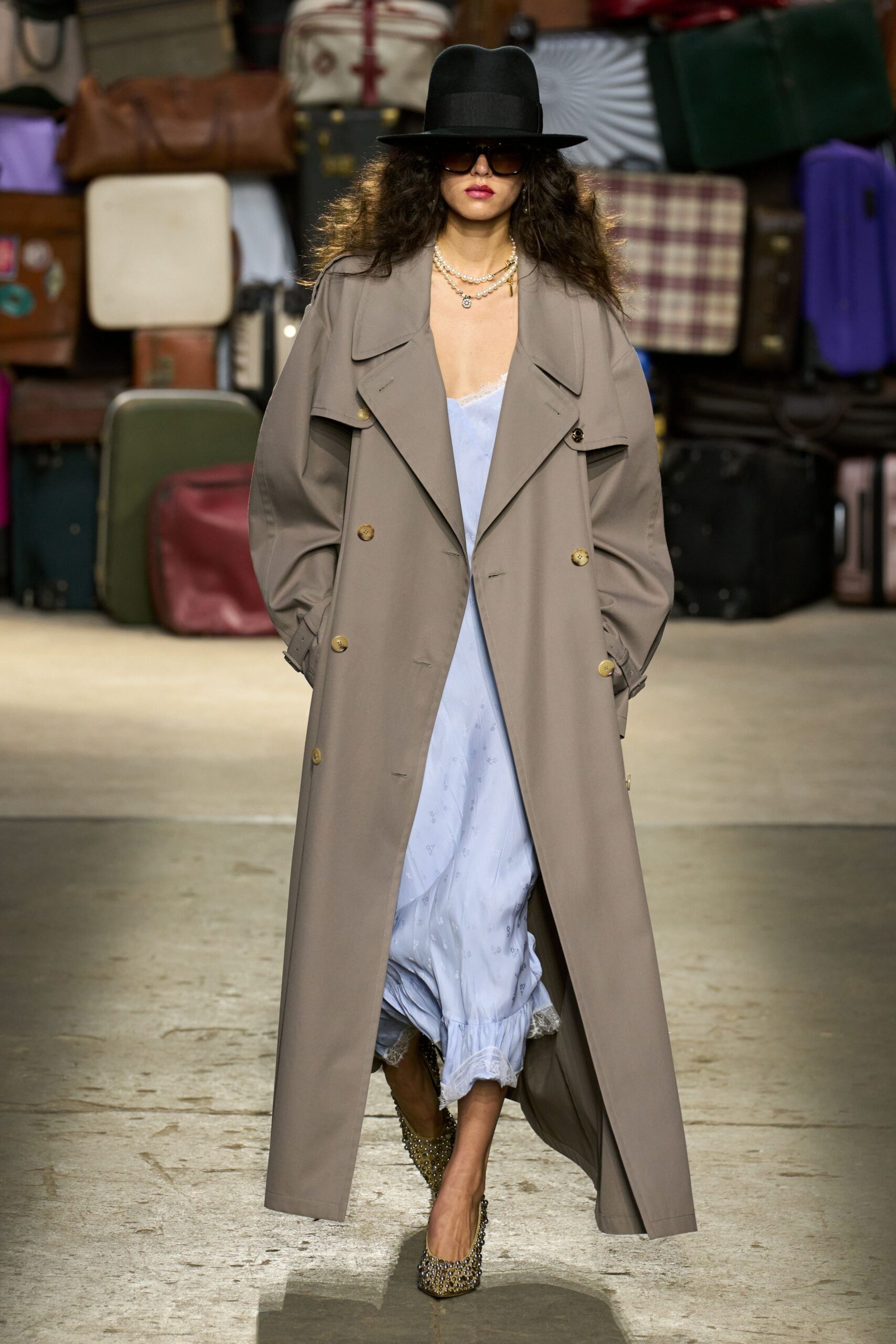 beige cotton long-sleeve collared relaxed maxi coat