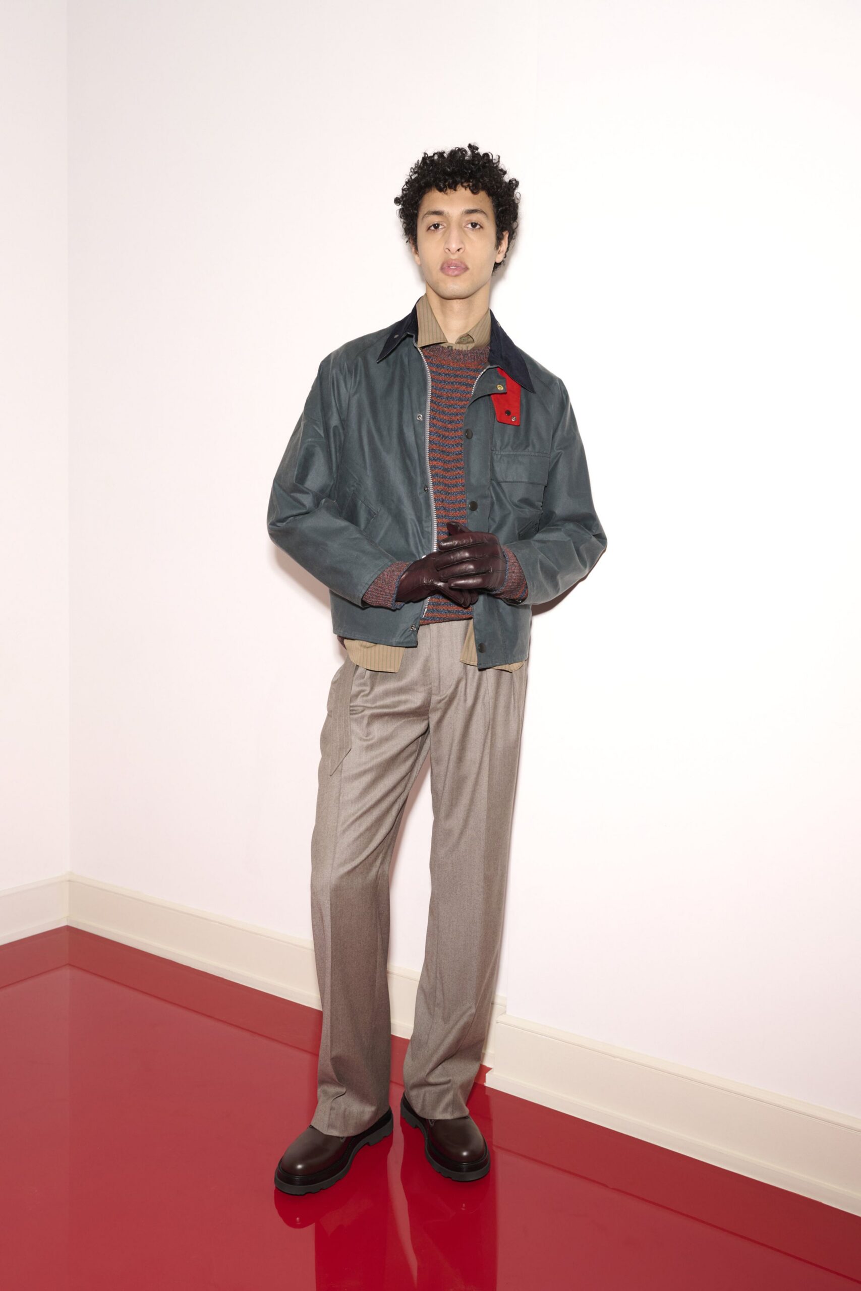 brown leather gloves