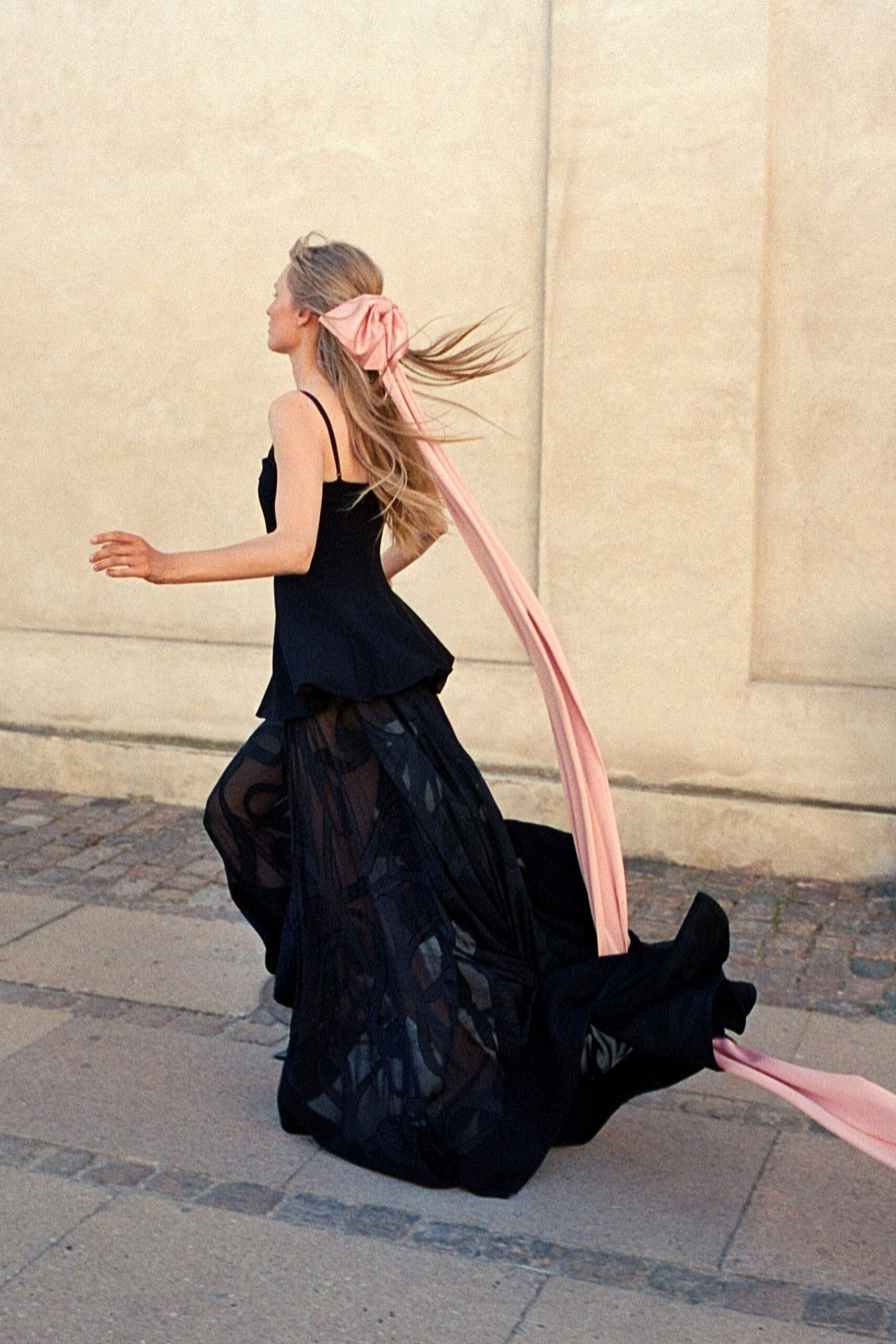black silk layered maxi dress