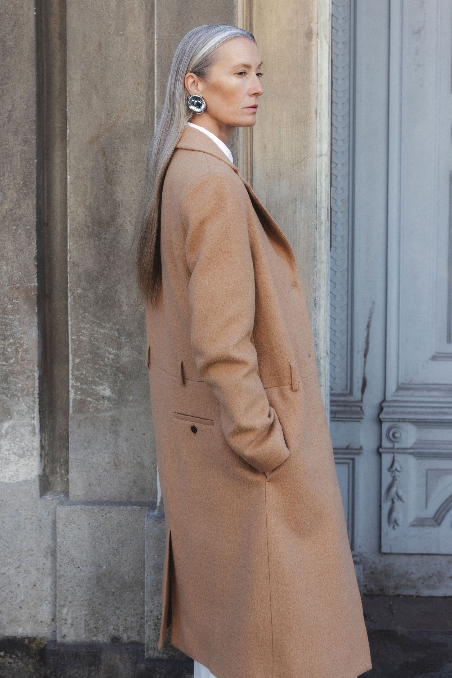brown wool relaxed coat