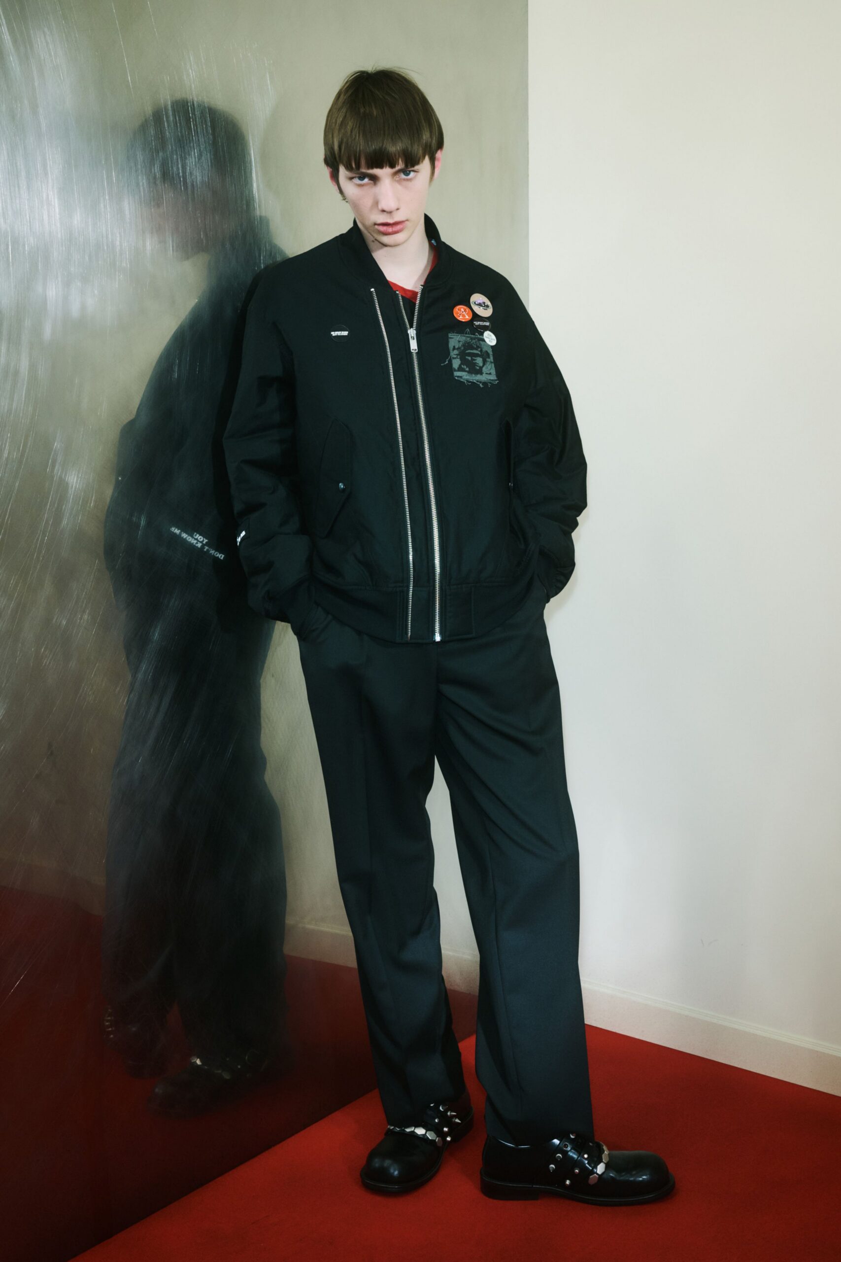 black relaxed jacket with tailored pants