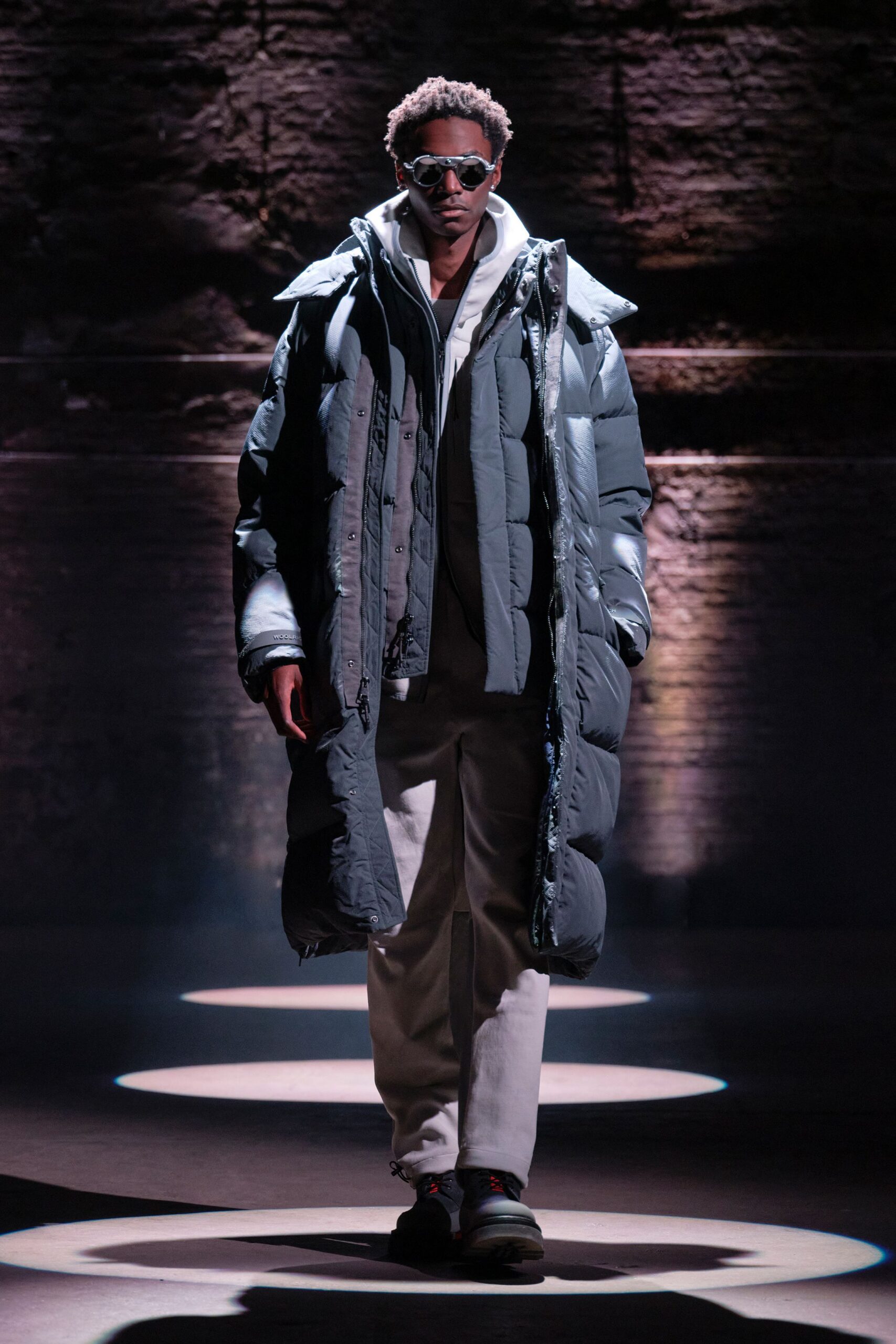 gray oversized coat with hoodie